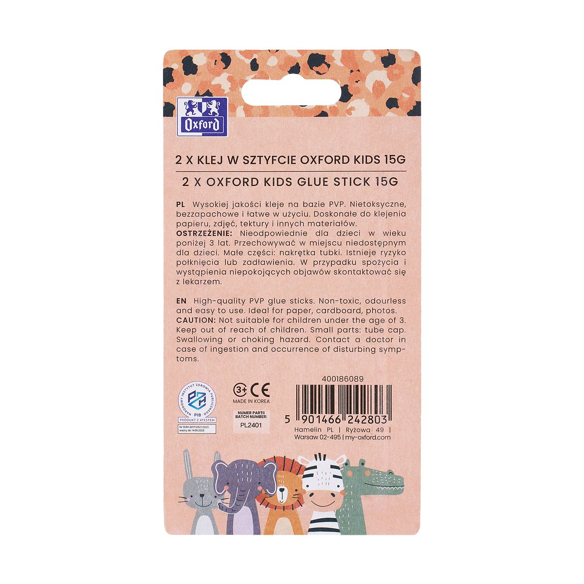 Klej w sztyfcie Kids 2 pak 15g Oxford (400186089)