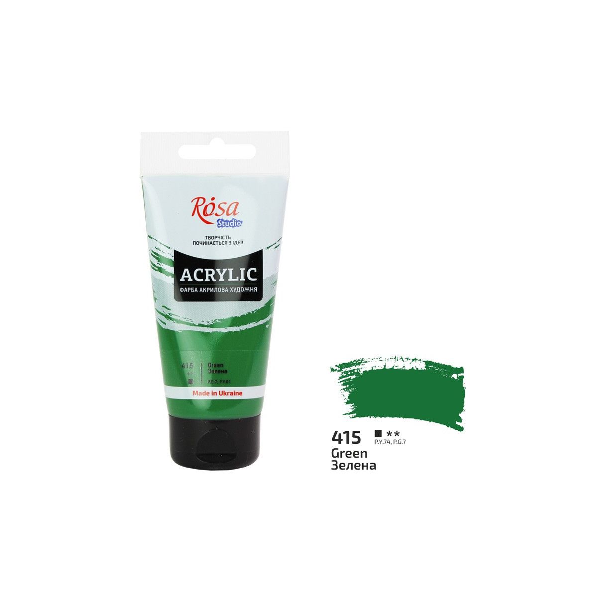 Farba akrylowa Rosa zielony kolor: zielony 75ml