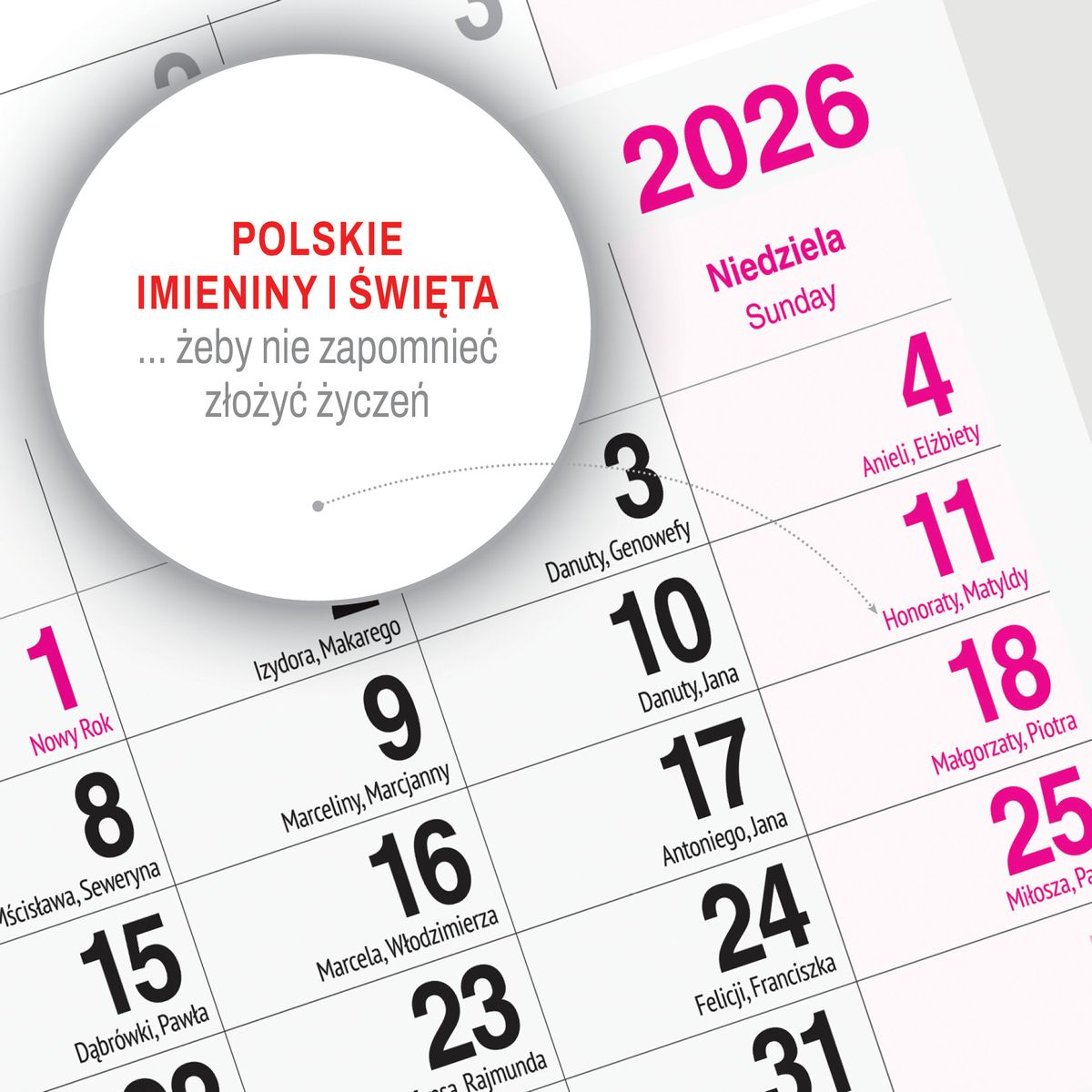Kalendarz ścienny (401000) k:2915-377 LAS A4 Press