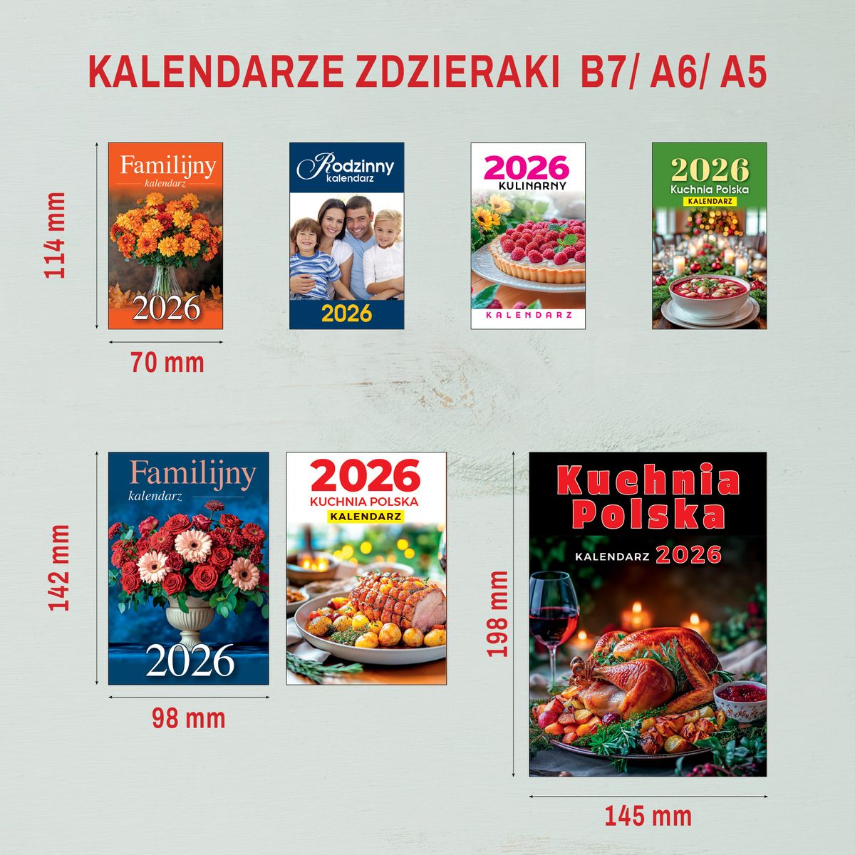 Kalendarz ścienny (401000) k:2915-377 ZDZIERAK FAMILIJNY A6 Press