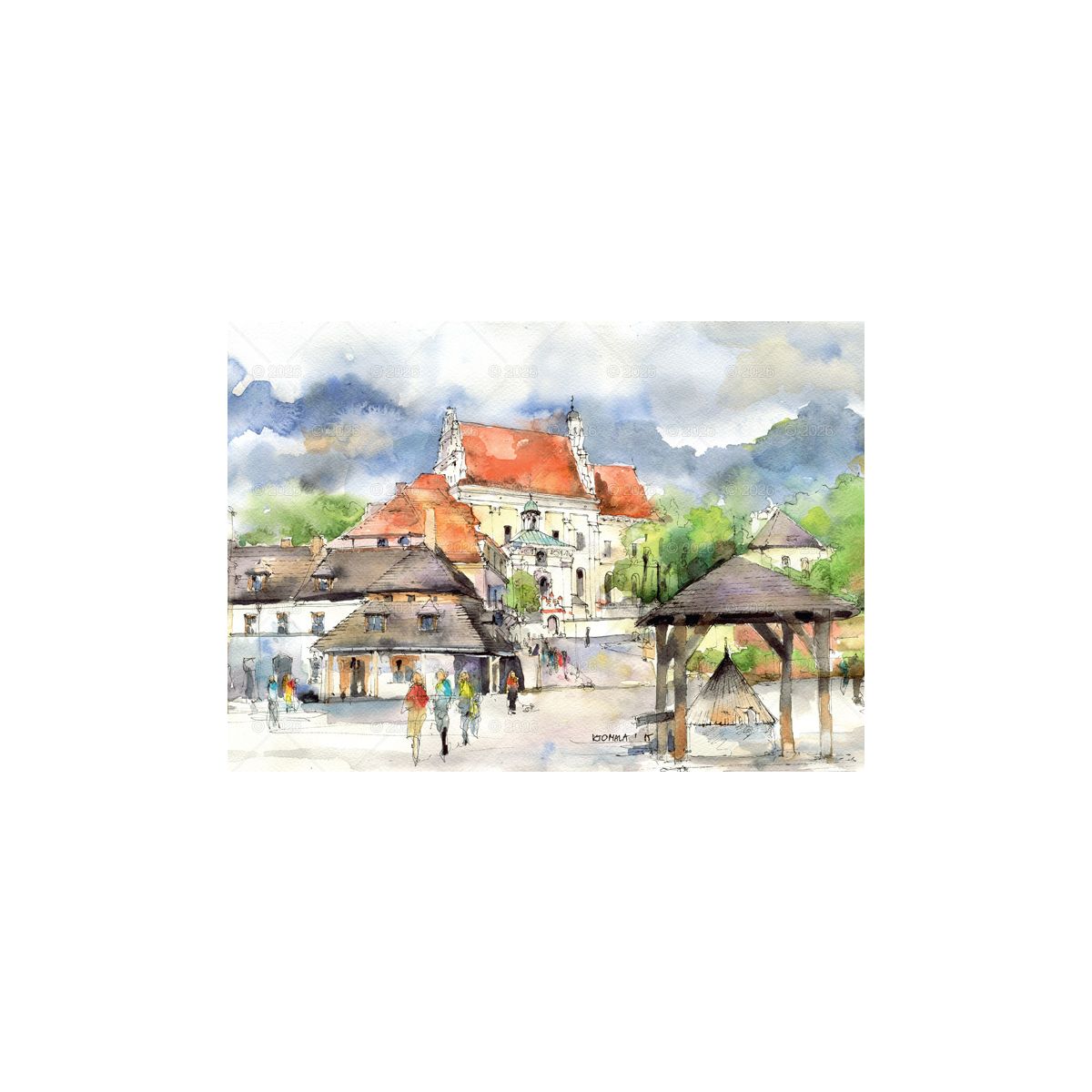 Kalendarz ścienny (401000) k:2915-377 miasta w awkareli rodzinny 2026 280mm x 400mm Lucrum (WL05)