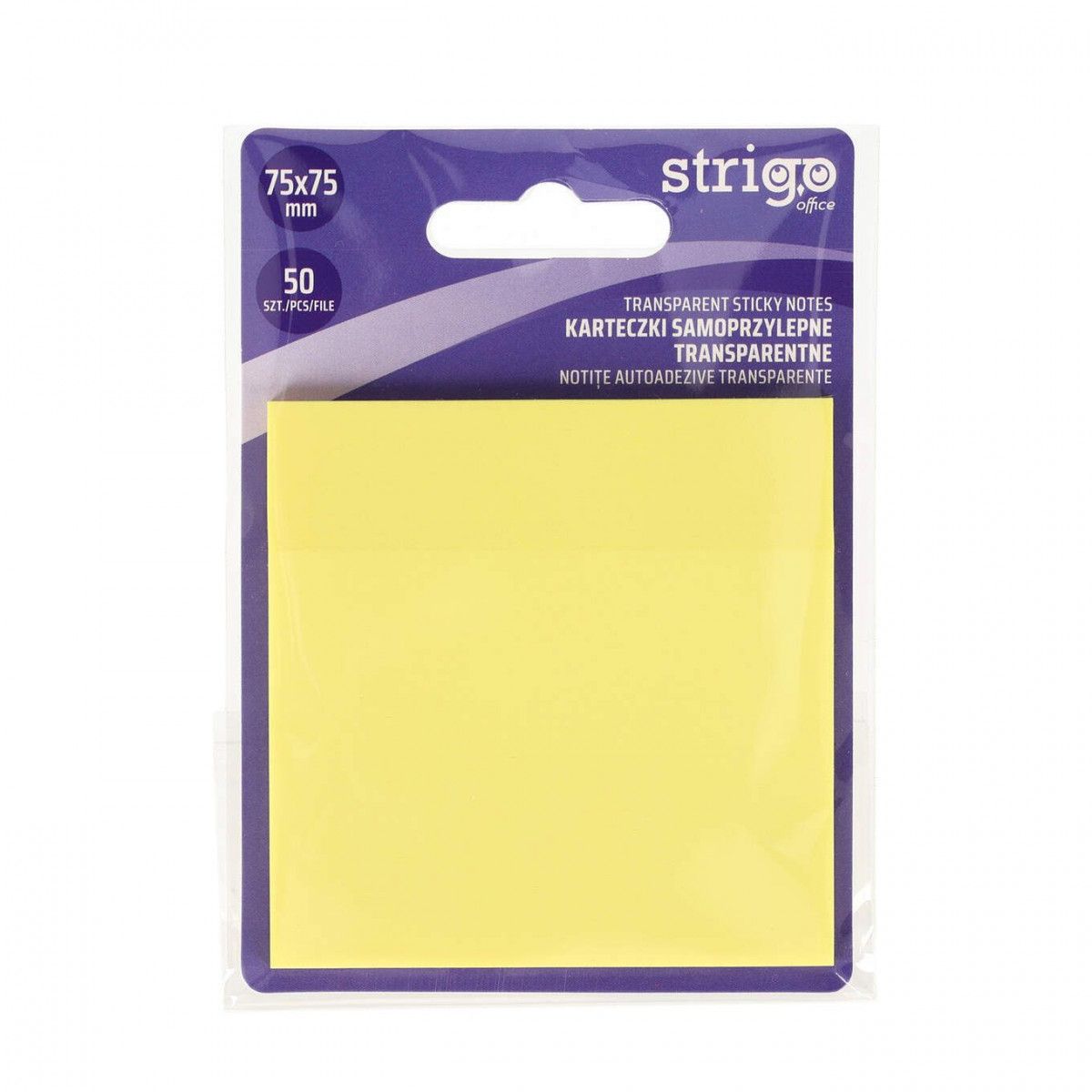 Notes samoprzylepny Strigo strzałki 4kol 75x75 żółty 50k [mm:] 76x76 (SSN029)