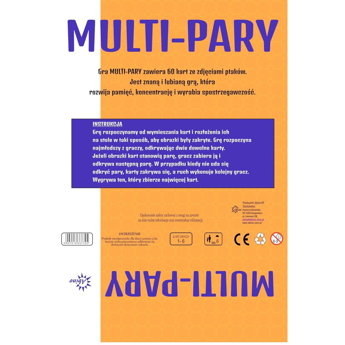 Gra edukacyjna multi-party ptaki Abino