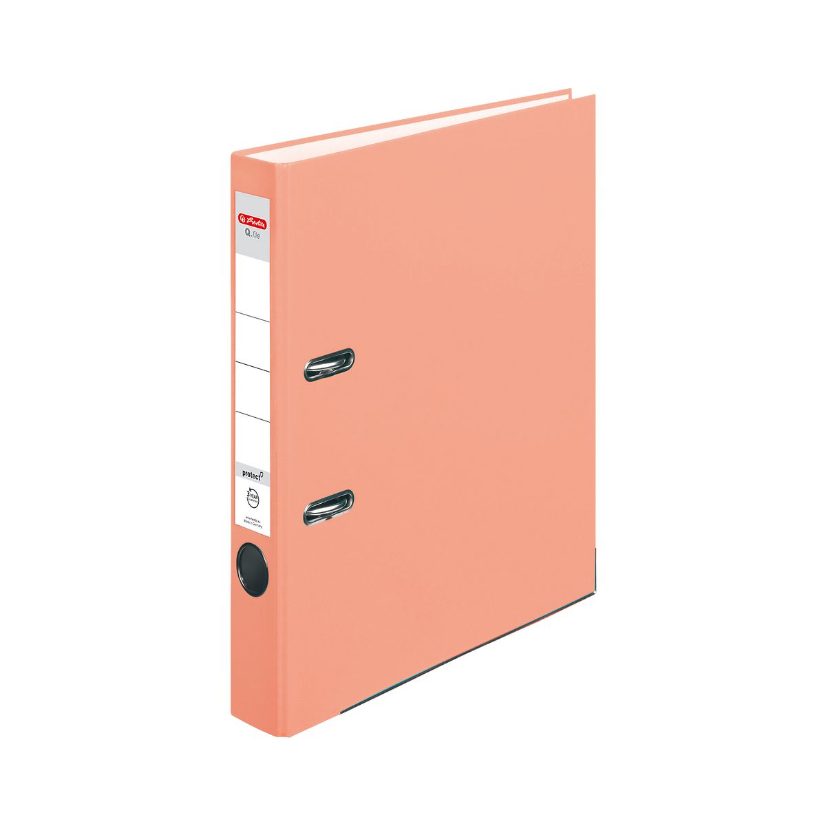 Segregator dźwigniowy 50028498 Q.file protect A4 50mm łososiowy Herlitz (300005712)