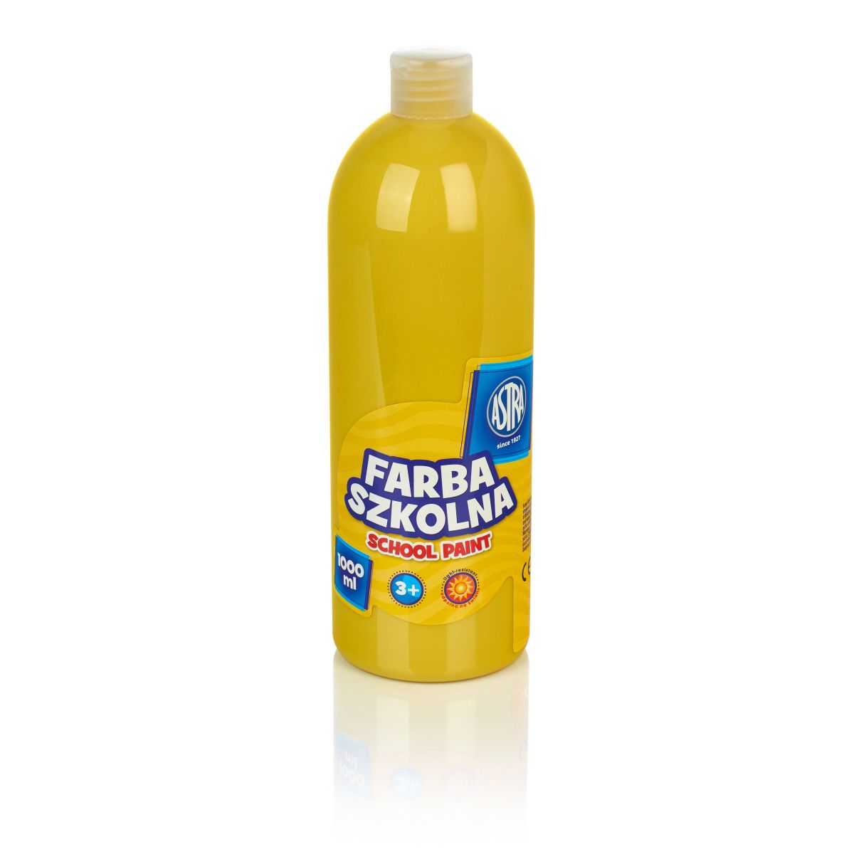 Farby plakatowe Astra szkolne kolor: żółty 1000ml 1 kolor.