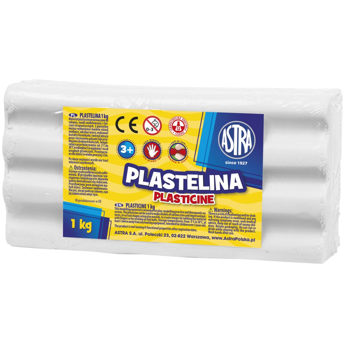 Plastelina Astra 1 kol. biała 1000g