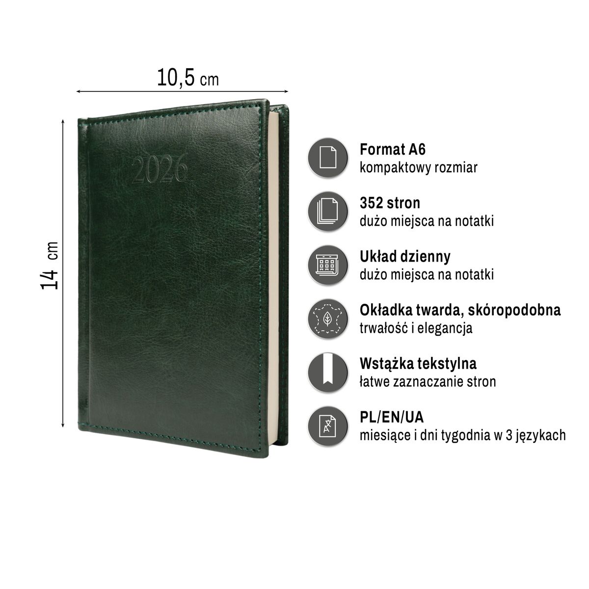 Kalendarz książkowy (terminarz) (308040) k:4071-670 FIGARO A6 Press (DZIENNY)