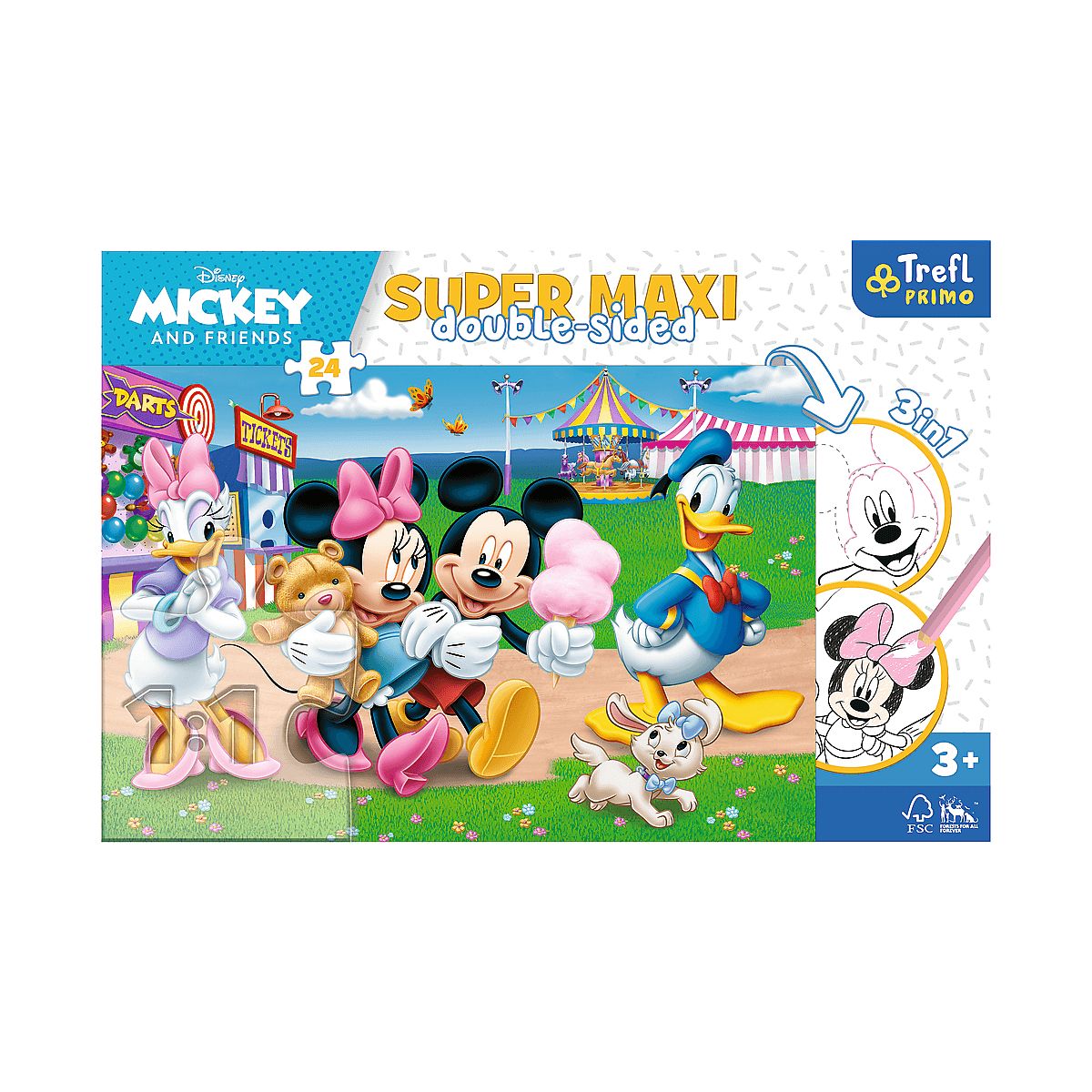 Puzzle Trefl Disney Standard Super maxi Mickey w wesołym miasteczku 24 el. (41005)