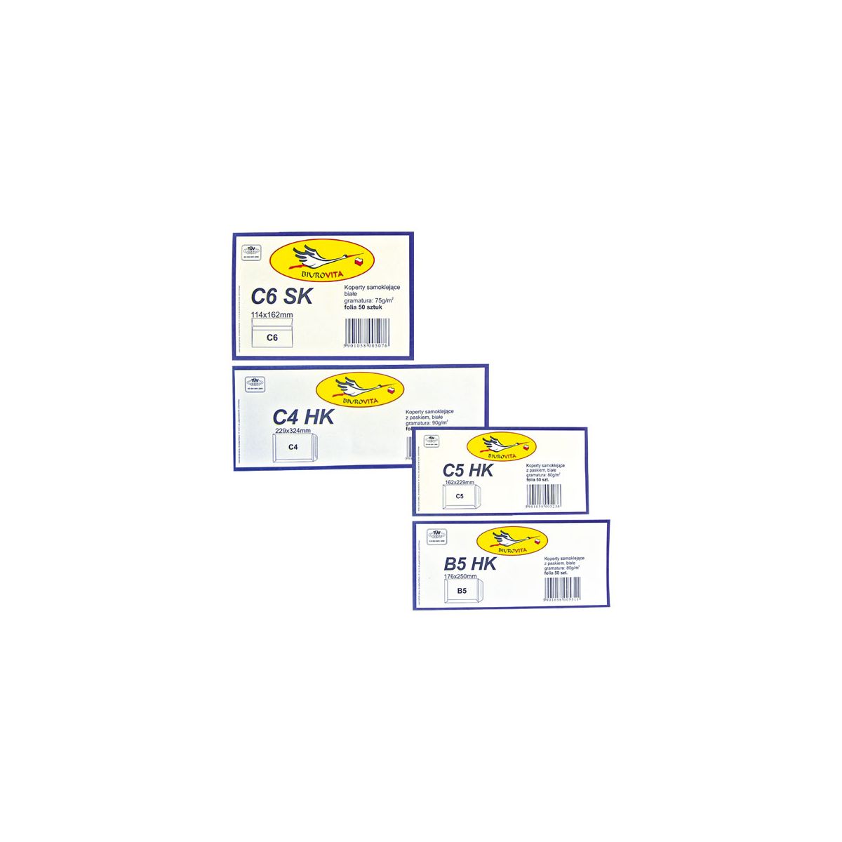 Koperta WZ Eurocopert hk B4 brązowy [mm:] 250x353 50 sztuk