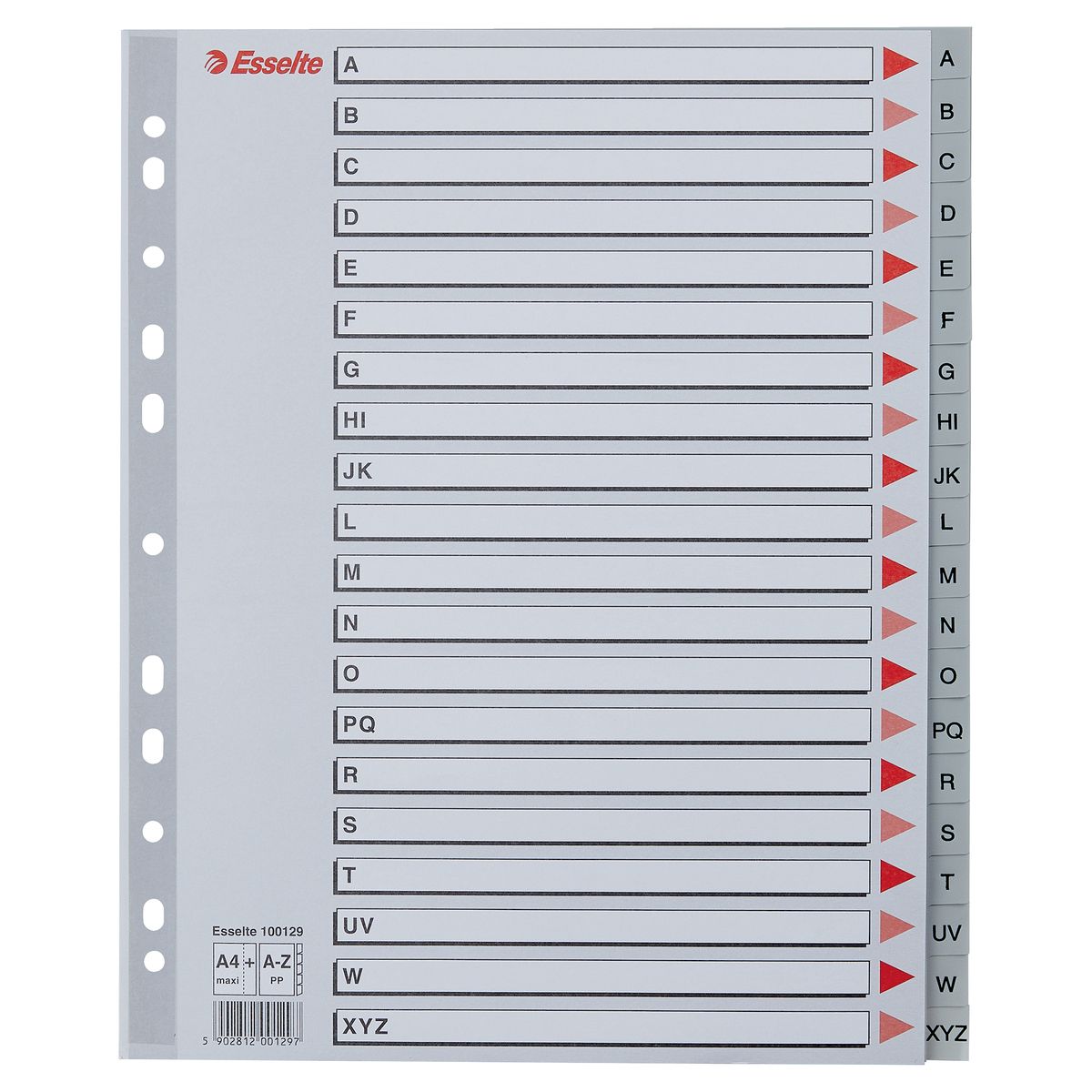 Przekładka alfabetyczna Esselte A4 szara 20k A-Z (100129)