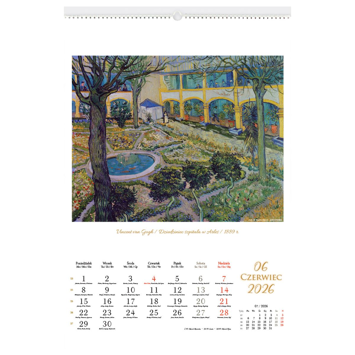 Kalendarz ścienny (401000) k:2915-377 PODRÓŻE PO KONTYNENTACH 13-planszowe 2024 320mm x 470mm Lucrum (RW09)