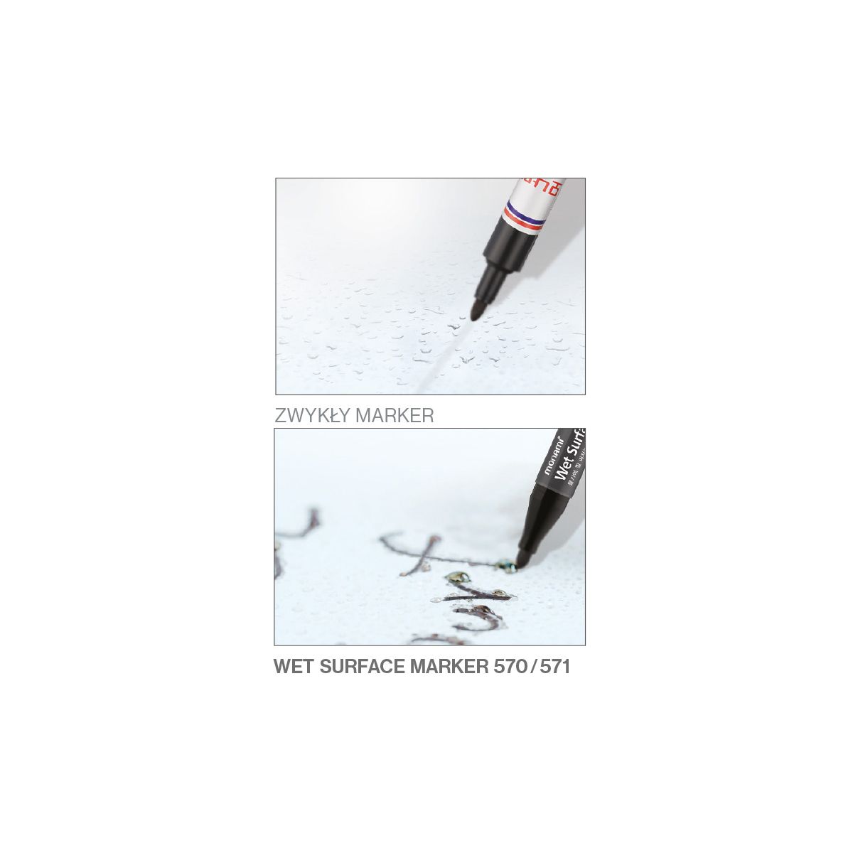 Marker specjalistyczny Monami Do Mokrych Powierzchni 2080140502 B 570/1B czarny 1,2mm (160-2531)