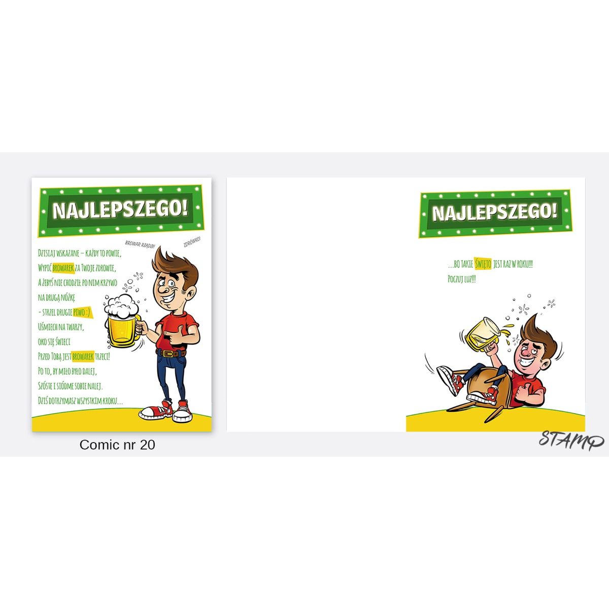 Kartka składana Comic Urodzinowy dla chłopaka B6 Ev-corp (STKC-020)