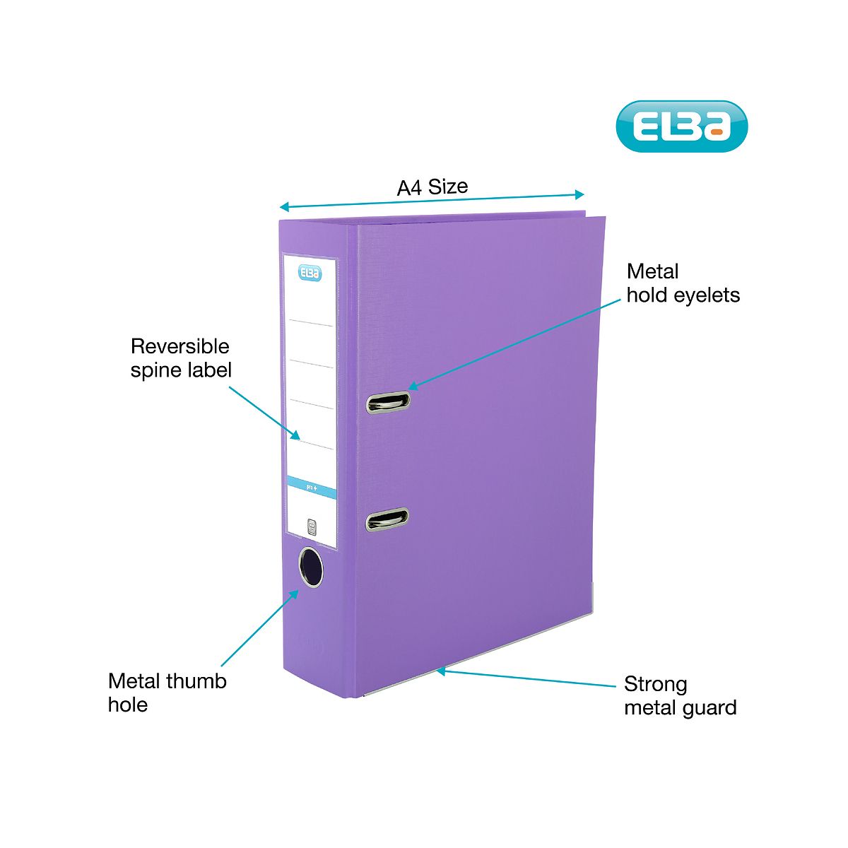 Segregator dźwigniowy Elba 8 cm Pro+ A4 80mm fioletowy (100202167)