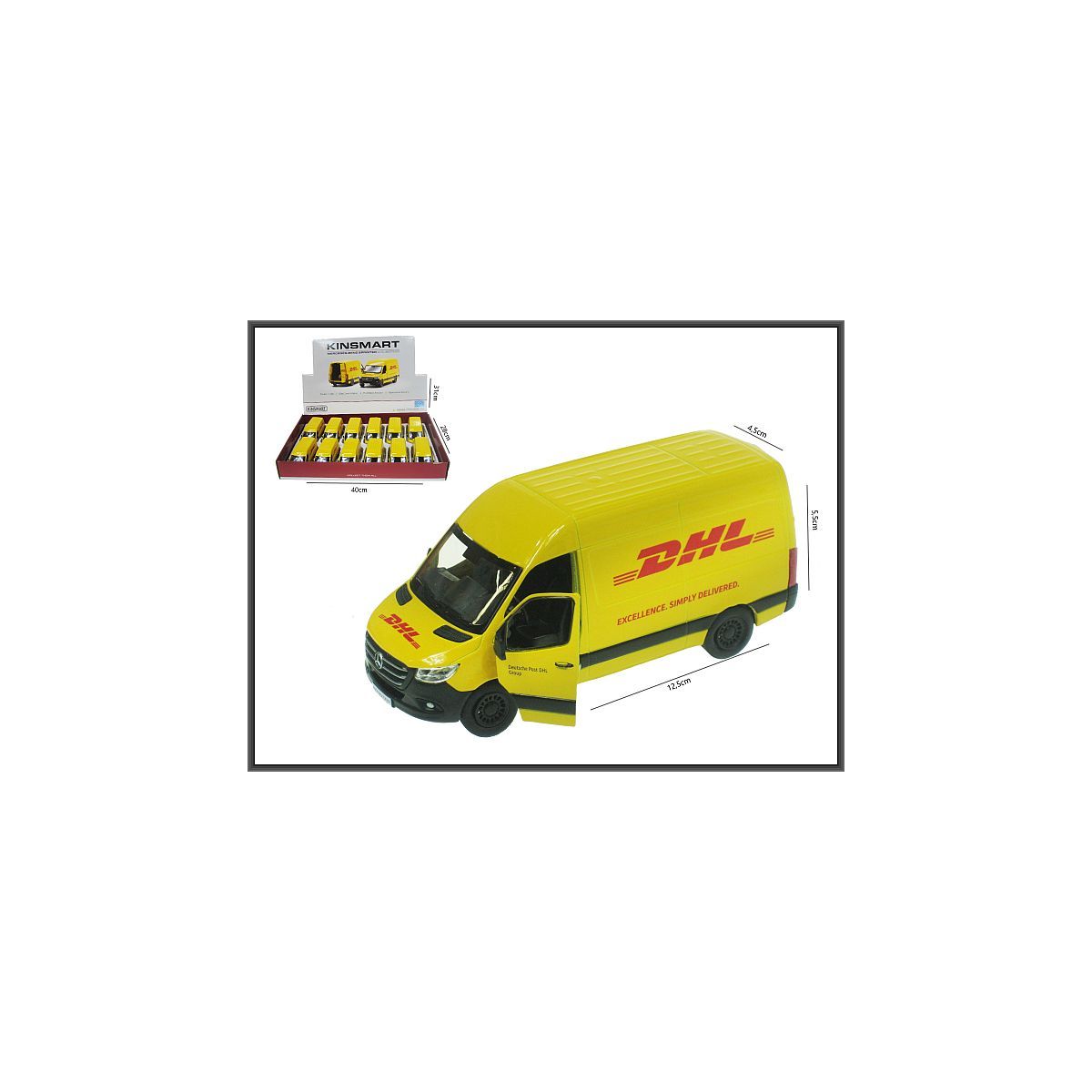 Samochód Hipo Mercedes Benz Sprinter DHL Edition 1:48 (HXKT245)