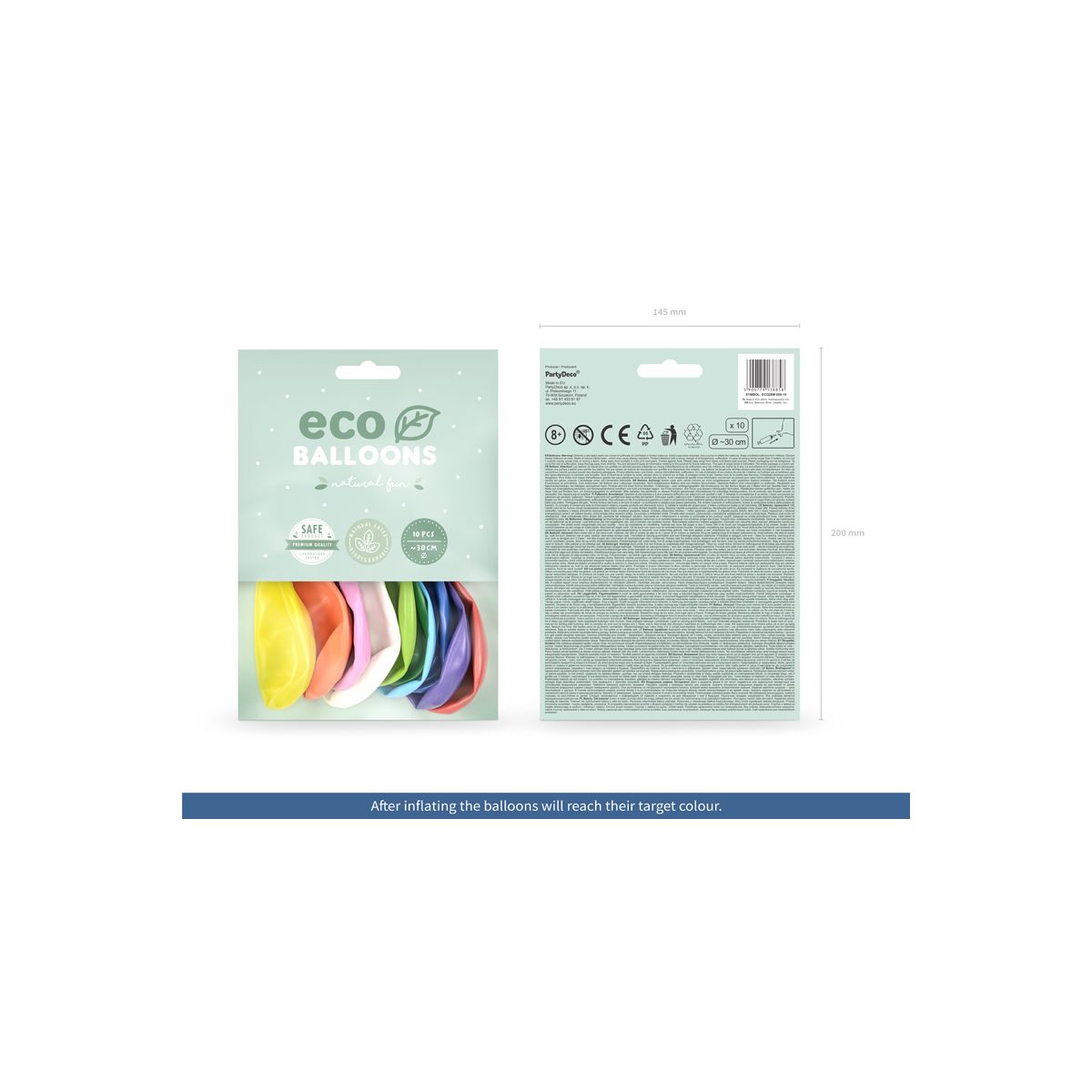 Balon gumowy Partydeco Eco metalizowane mix 260mm (ECO26M-000-10)