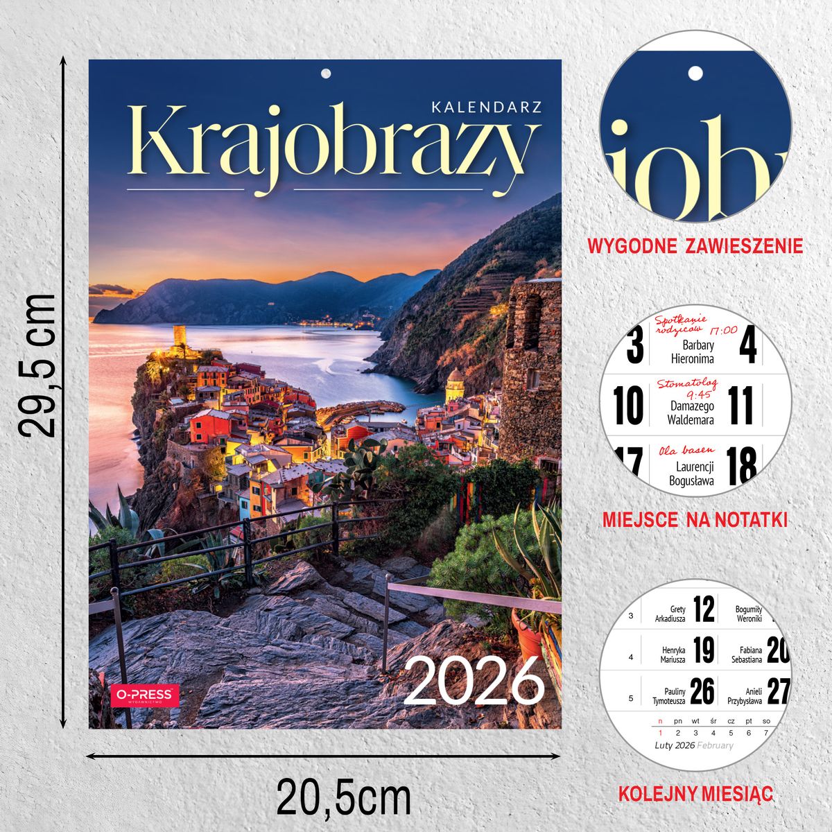 Kalendarz ścienny (401000) k:2915-377 A4 KRAJOBRAZY A4 x 300mm Press (5904830713435)