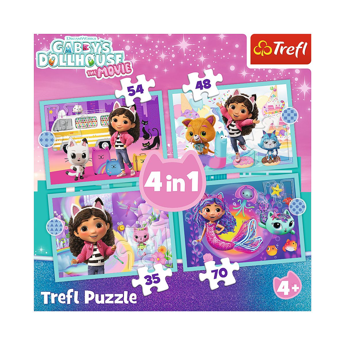 Puzzle Gabby Gabby great adventure 4w1 el. Trefl (34670)