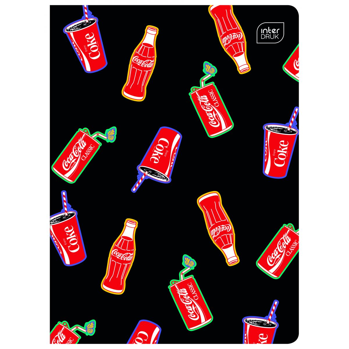 Zeszyt COCA COLA MAT+UV A5 32k. 70g krata Interdruk