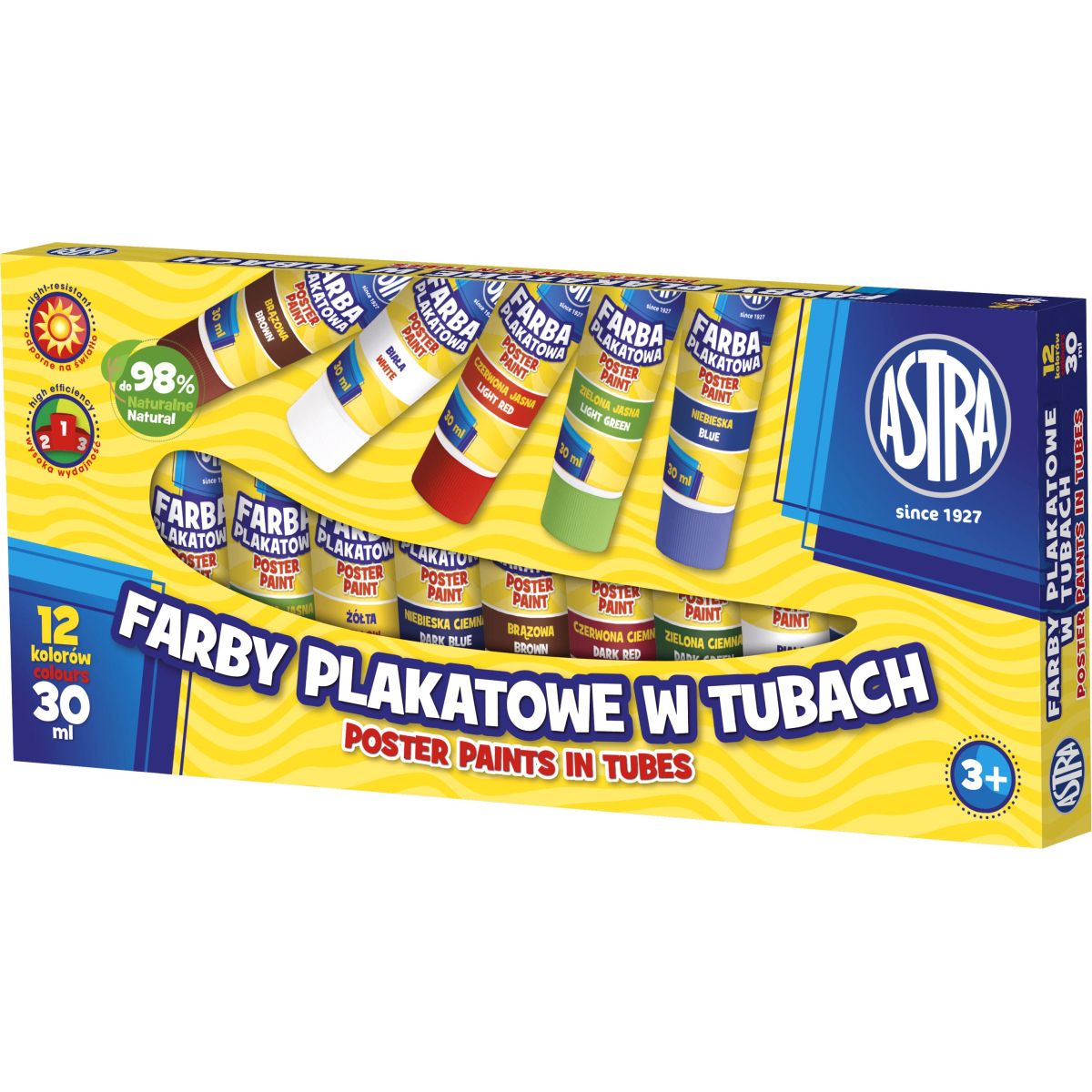 Farby plakatowe Astra kolor: mix 30ml 12 kolor. (83110901)