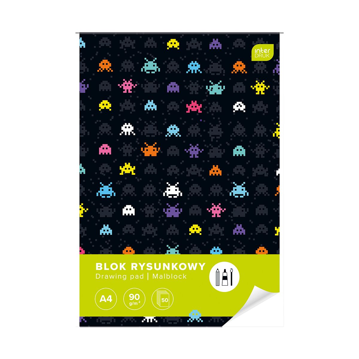Blok rysunkowy bloki 5902277314512 A4 białe 90g 50k Interdruk