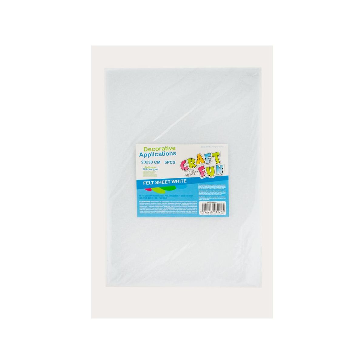 Ozdoba filcowa Craft with Fun 20x30x5szt biały 20x30 (439314)