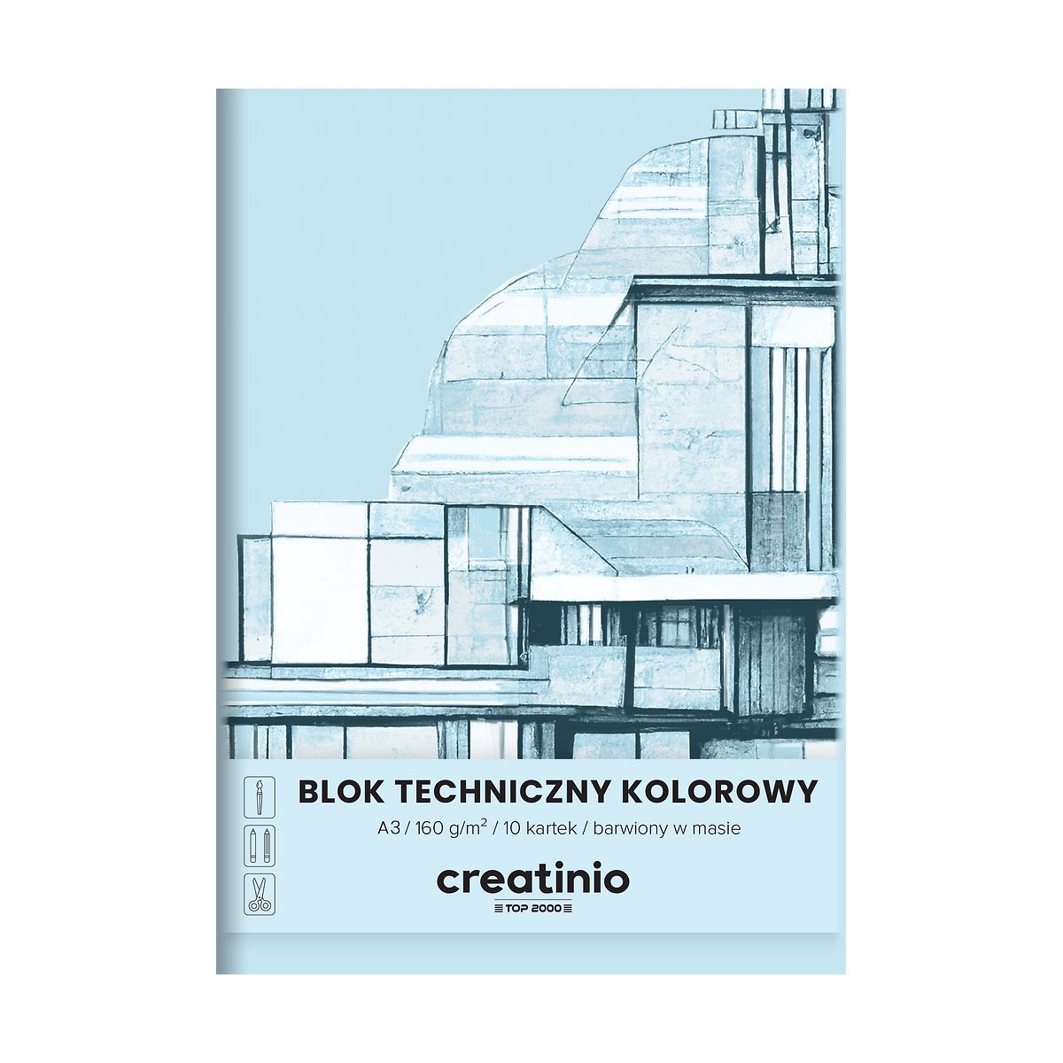 Blok techniczny Creatinio A3 kolorowy 160g 10k Top 2000 (400176680)