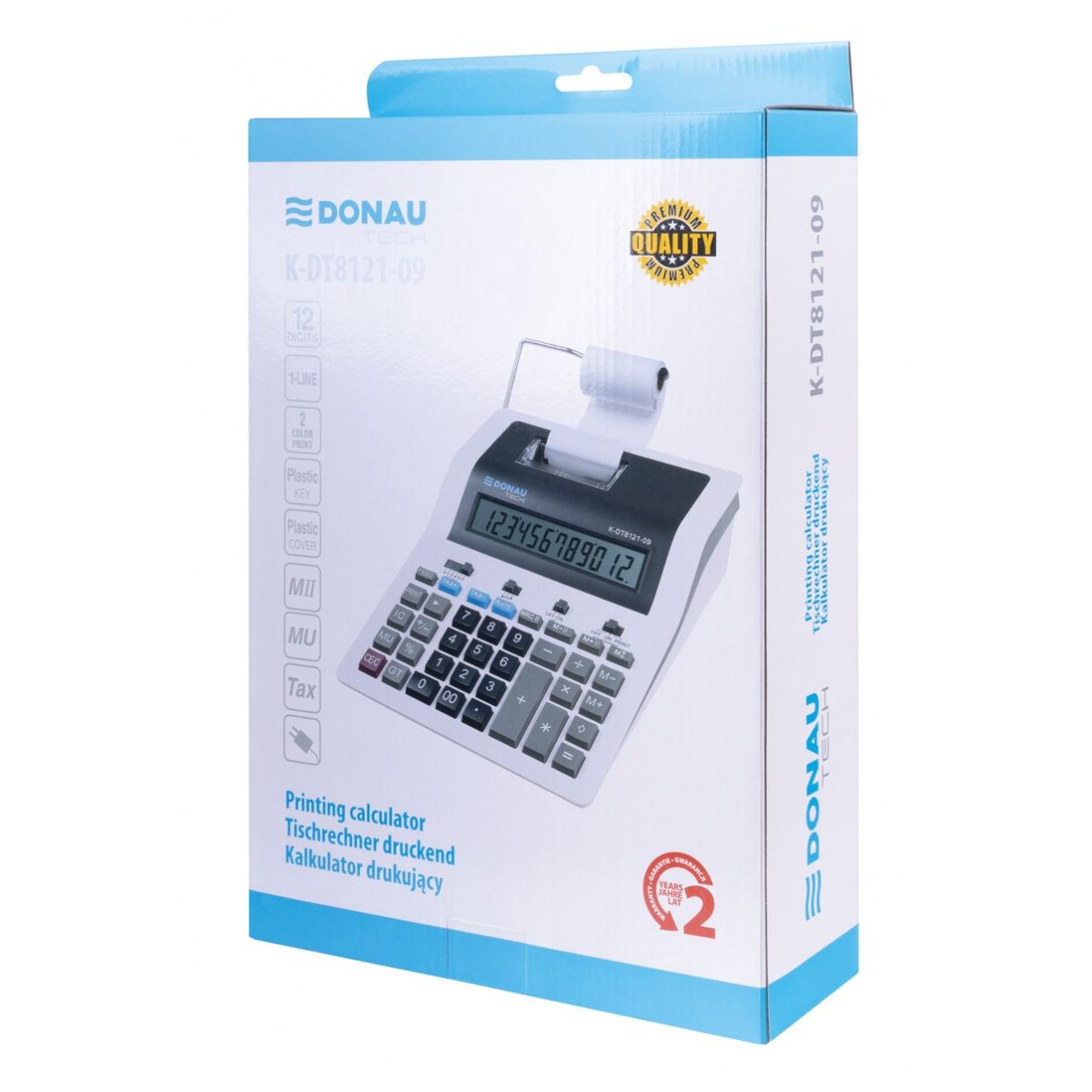 Kalkulator na biurko Donau Tech drukujący (K-DT8121-09)