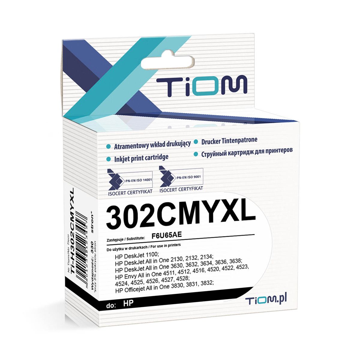 Tusz (cartridge) alternatywny Tiom Hp Dj1110/2130 302xl F6u67ae czarny (Ti-H302CMYXL)