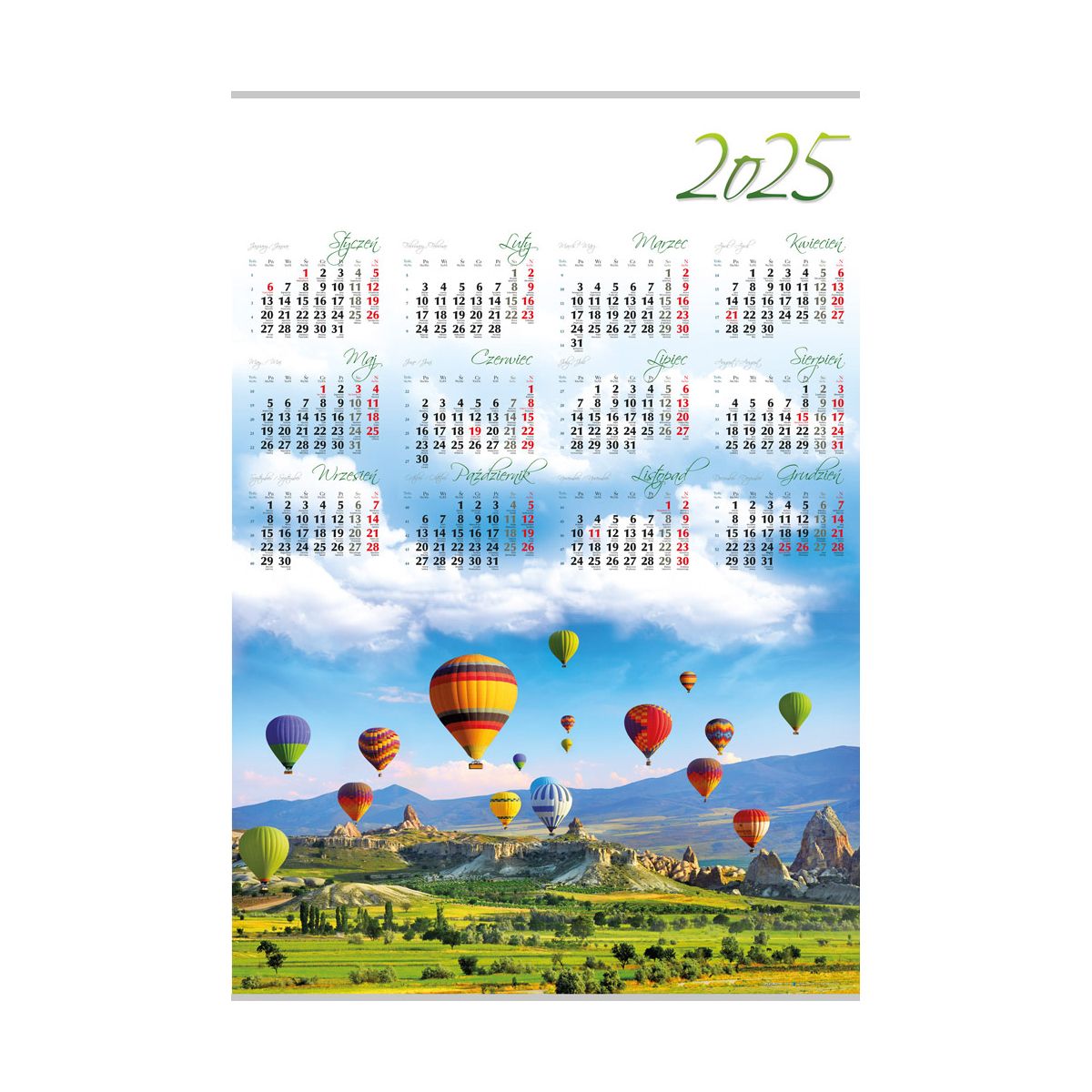 Kalendarz ścienny Lucrum BALONY plakatowy 607mm x 880mm (PL06)