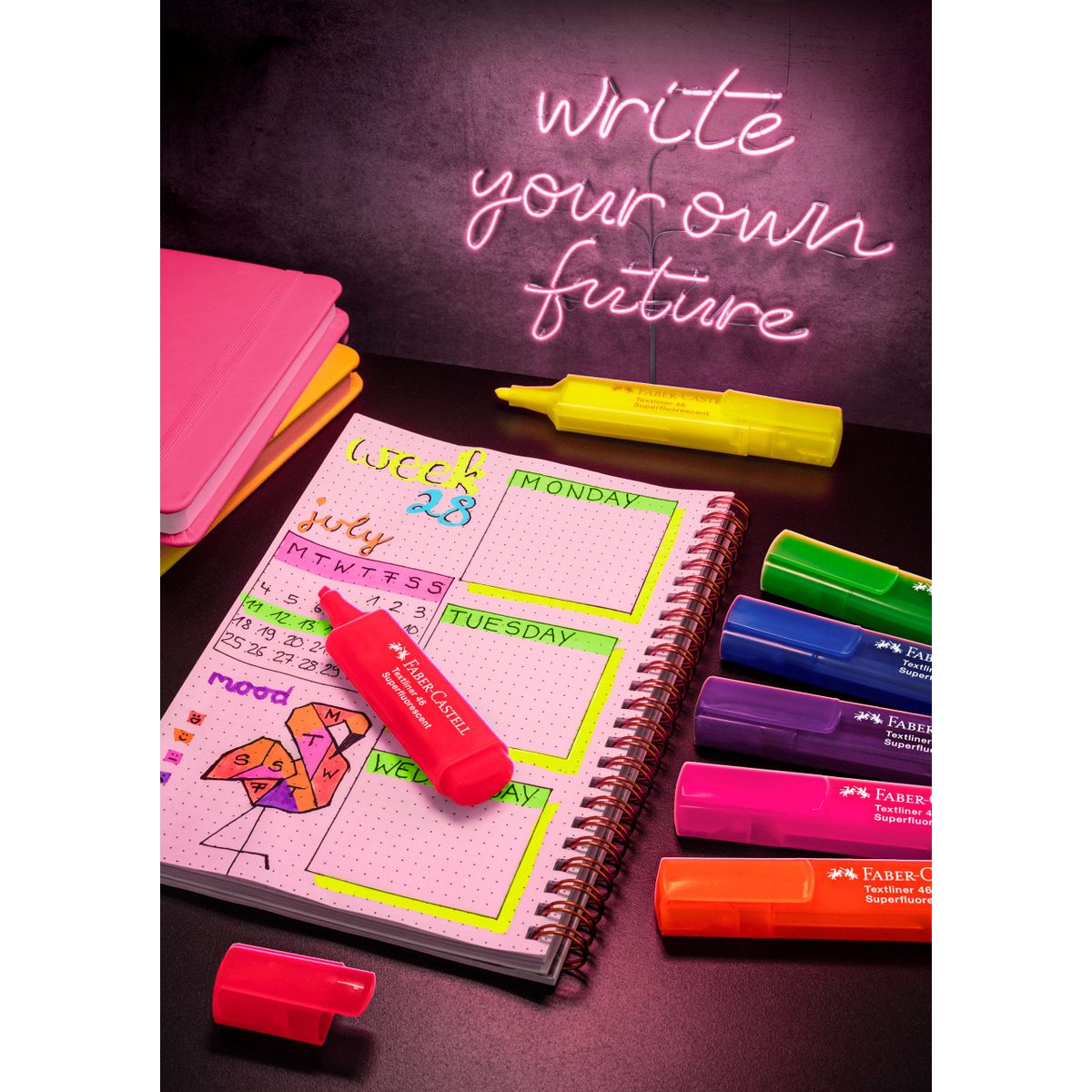 Zakreślacz Faber Castell Super Neon 8 kol. mix 1,0-5,0mm (254601 FC)