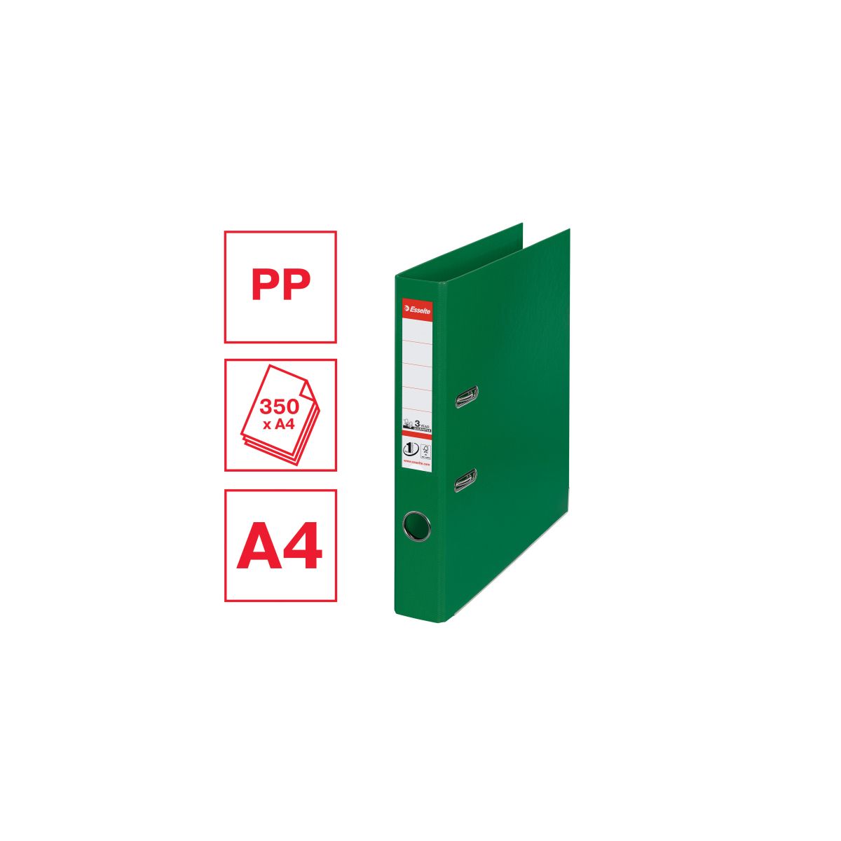 Segregator dźwigniowy Esselte No.1 Power A4 50mm zielony (811460)