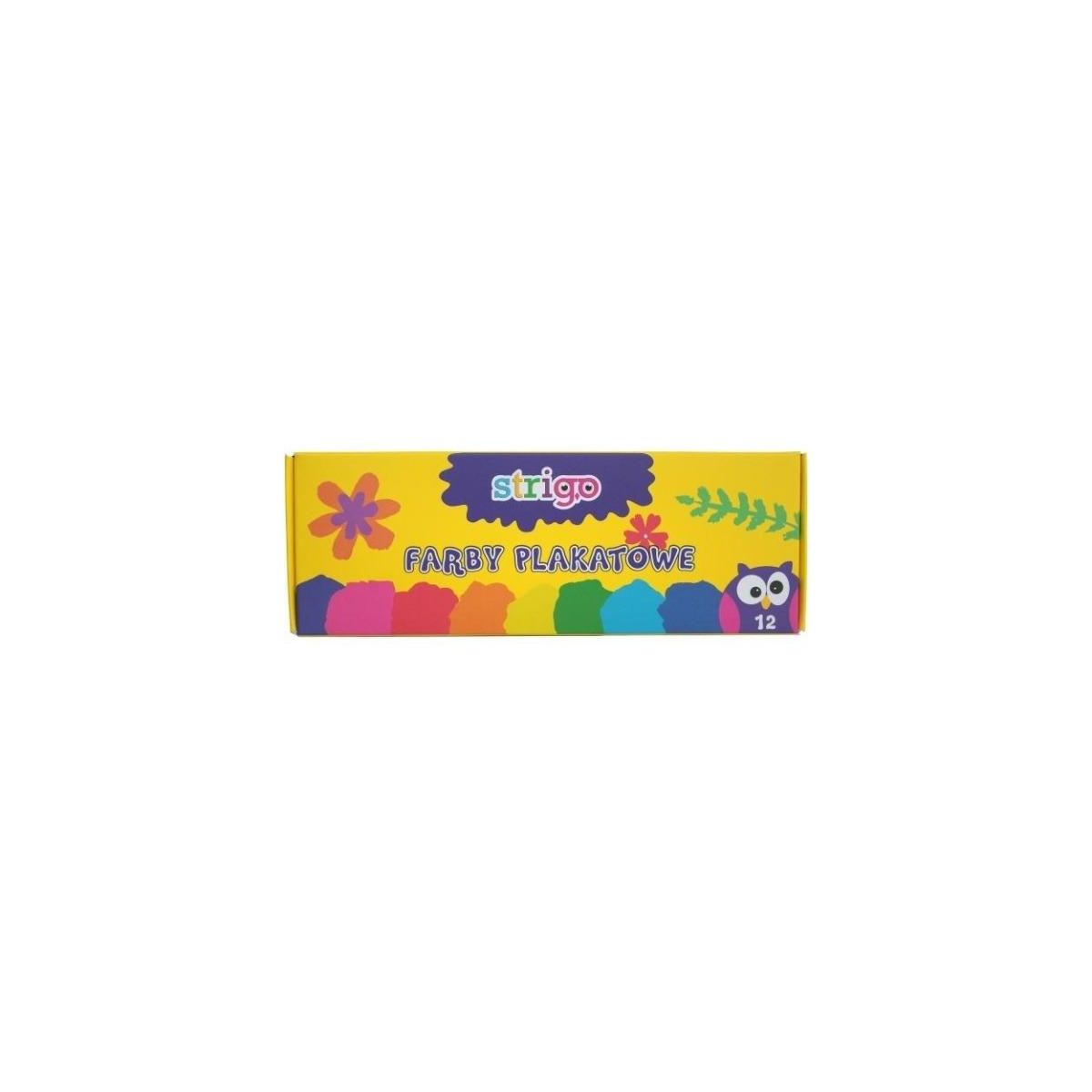 Farby plakatowe SSC032 kolor: mix 20ml 12 kolor. Strigo