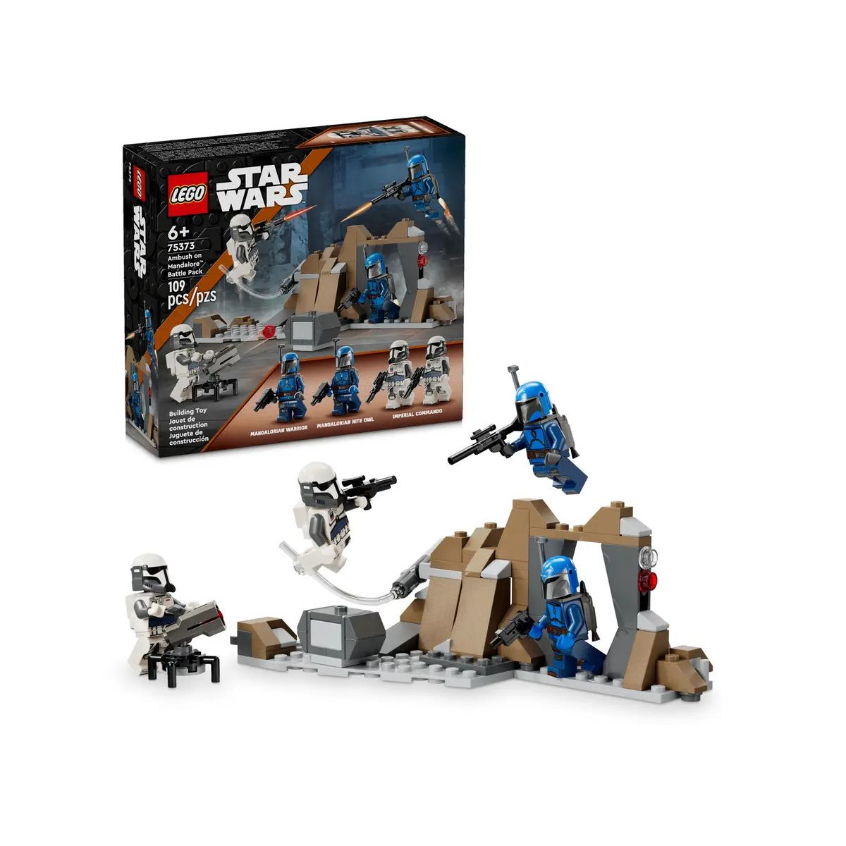 Klocki konstrukcyjne Lego Star Wars Zasadzka na Mandalorze™ — zestaw bitewny (75373)