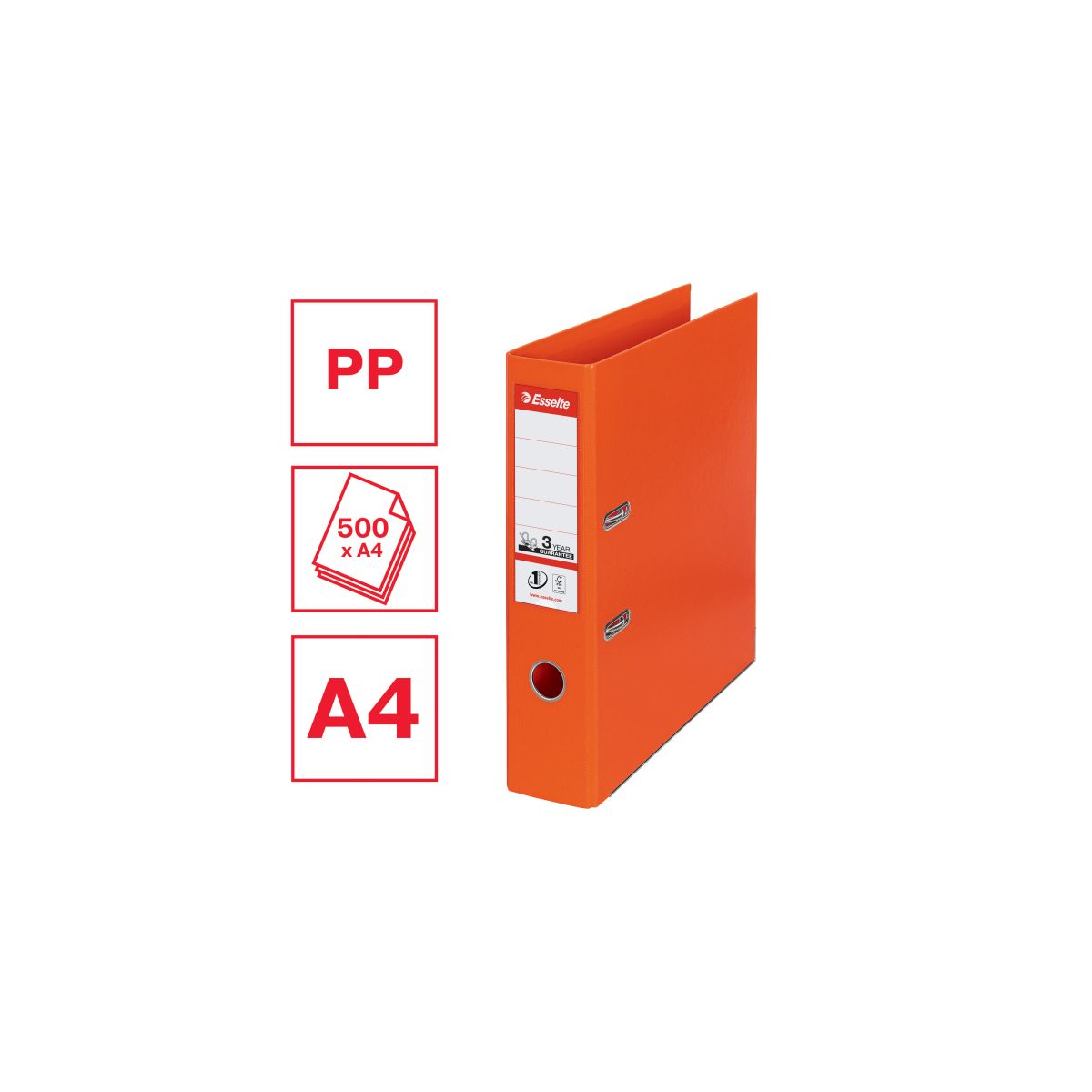 Segregator dźwigniowy Esselte No.1 Power A4 75mm pomarańczowy (811340)