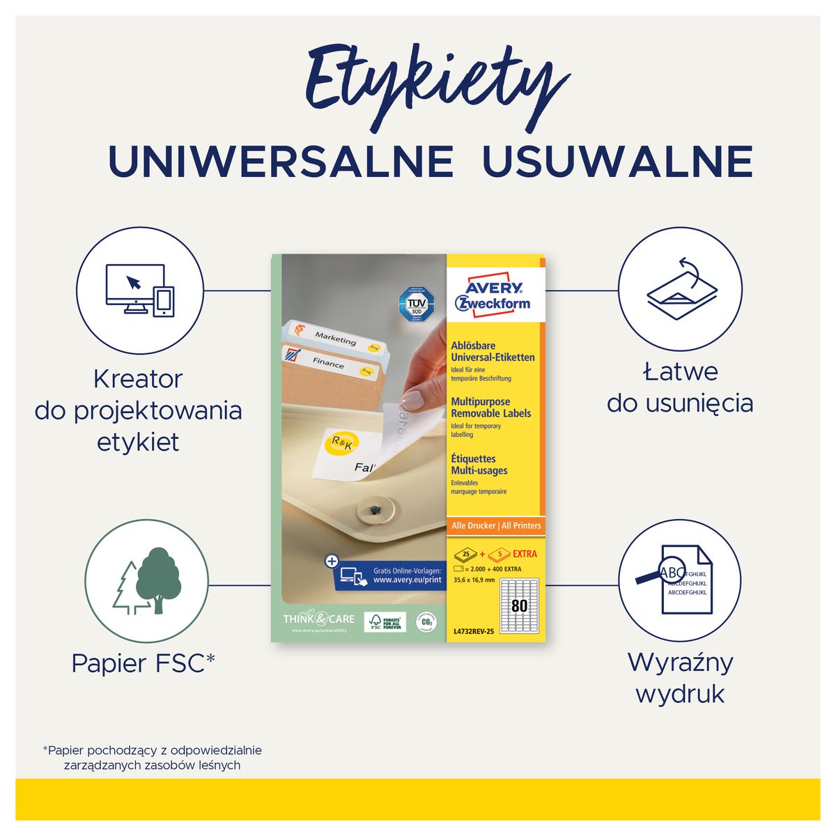Etykieta do oznaczania biała [mm:] 25x10