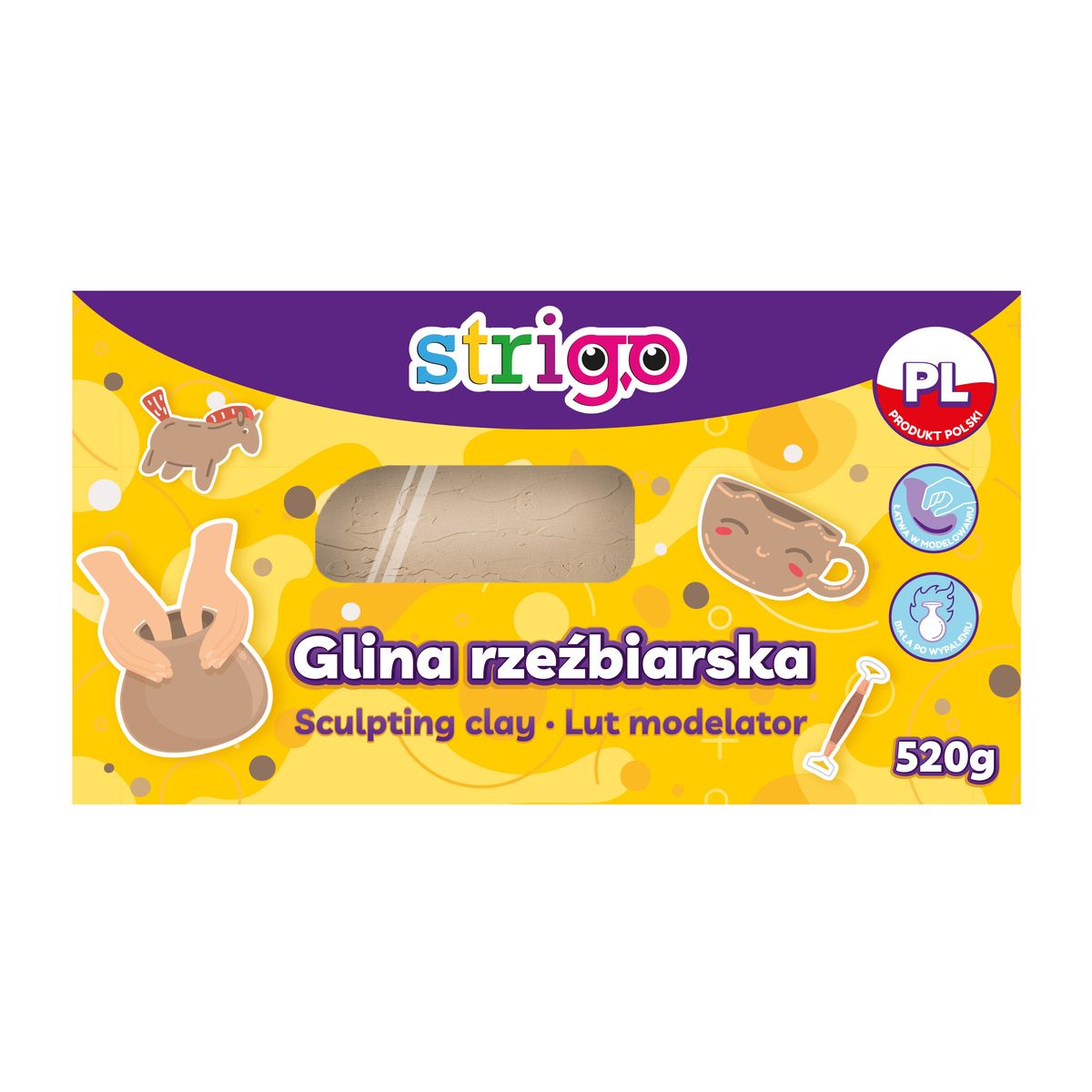 Glinka Strigo samoutwardzalna  naturalna 520 g (SSC329)