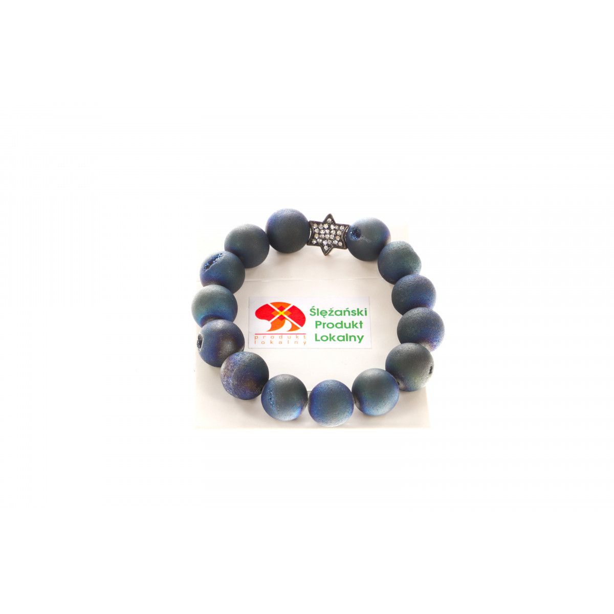 Bransoletka bransoletka agat z kwarcem platerowany granat 14mm Mol