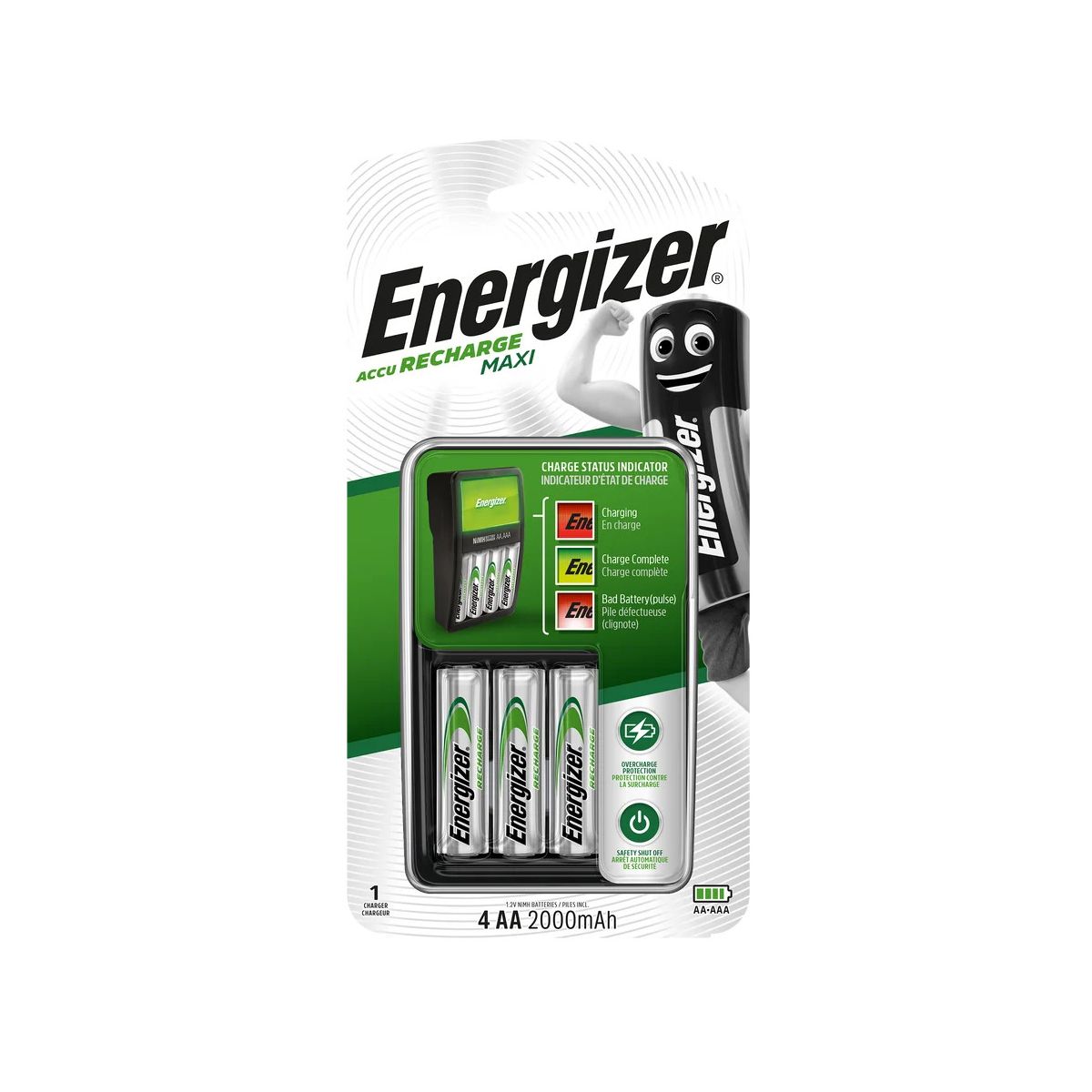 Ładowarka akumulatorowa Energizer Ni-MH Maxi + 4 x R6/AA 2000 mAh (EN-321401)