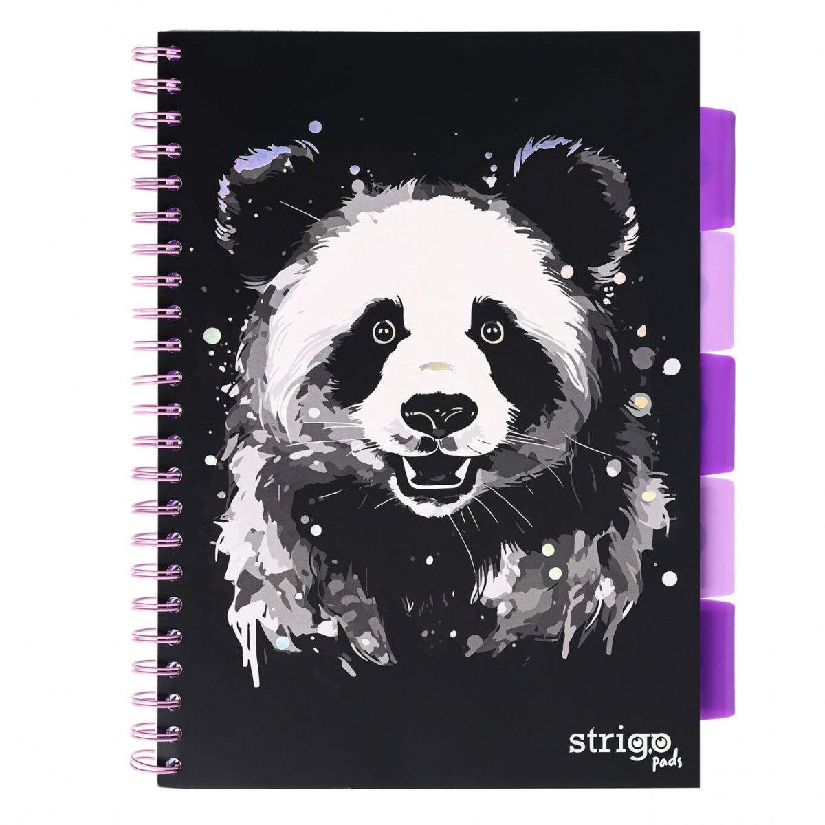 Kołozeszyt (kołobrulion) Strigo ANIMALS panda A4 100k. 80g linia (PADS093)
