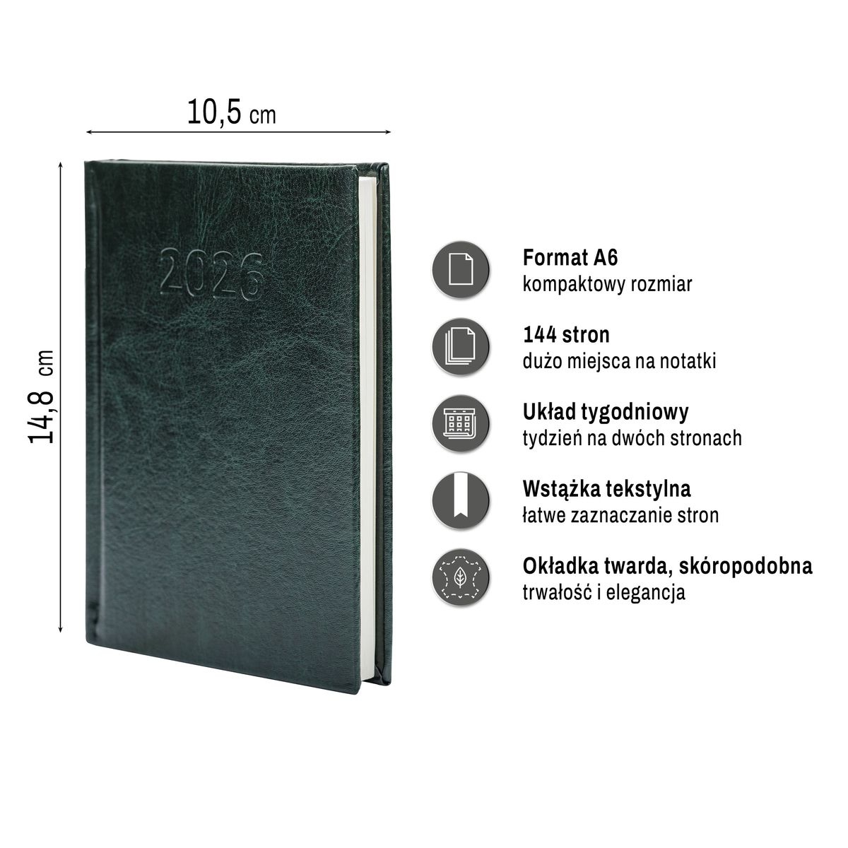 Kalendarz książkowy (terminarz) (308040) k:4071-670 PRESTIGE A6 Press (tygodniowy)