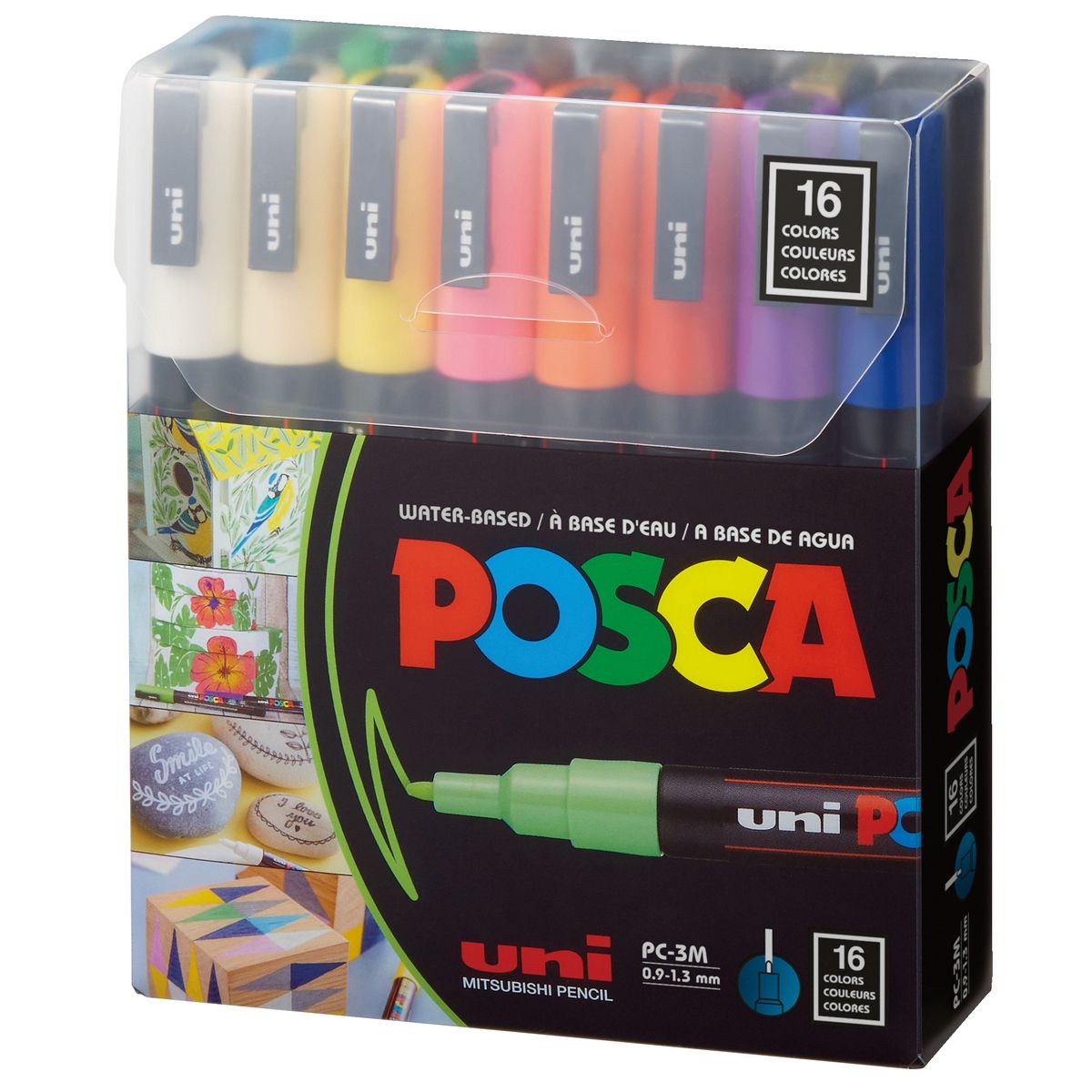 Marker specjalistyczny Posca PC-3M 16 sztuk 5906340928330, (różne) 0,9-1,6mm okrągła końcówka (194511)