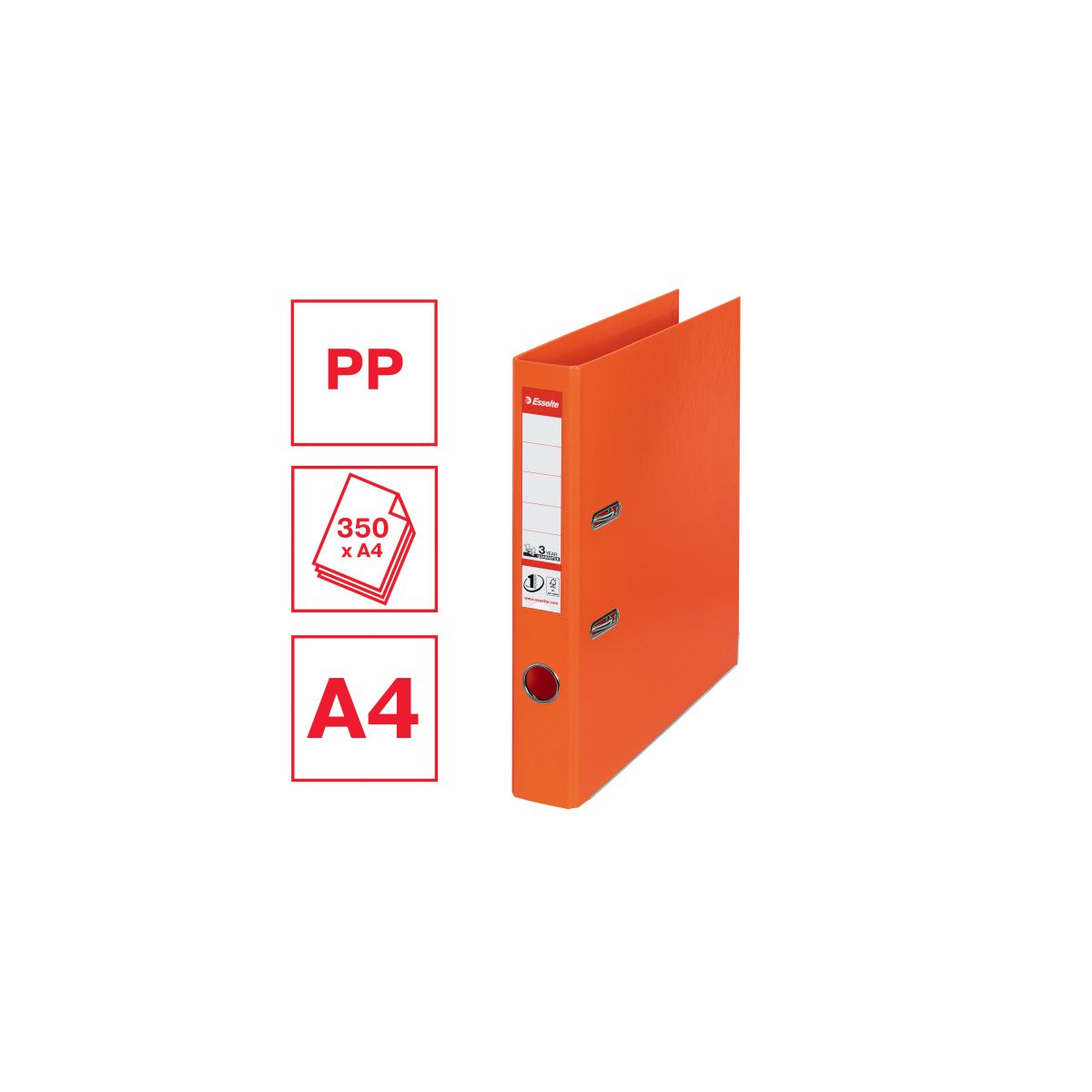 Segregator dźwigniowy Esselte No.1 Power A4 50mm pomarańczowy (811440)