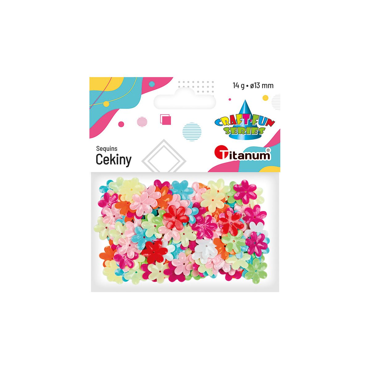 Cekiny Craft-Fun Series kwiatki kolorowe 14g Titanum (CK061)