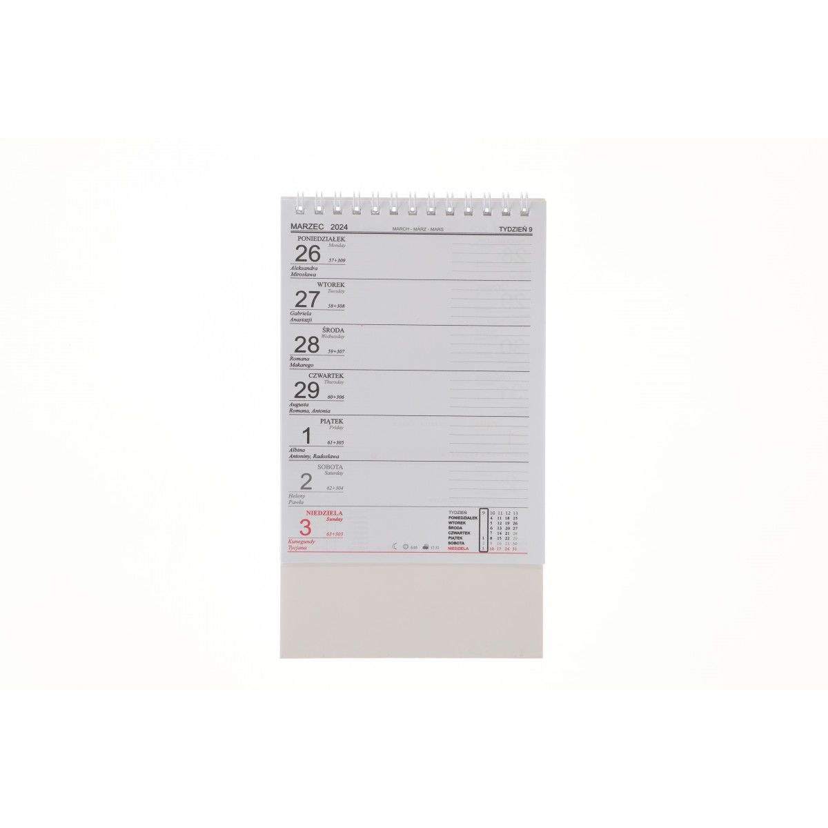 Kalendarz biurkowy (308046) k:510-83 biurkowe 125mm x 160mm Darrieus