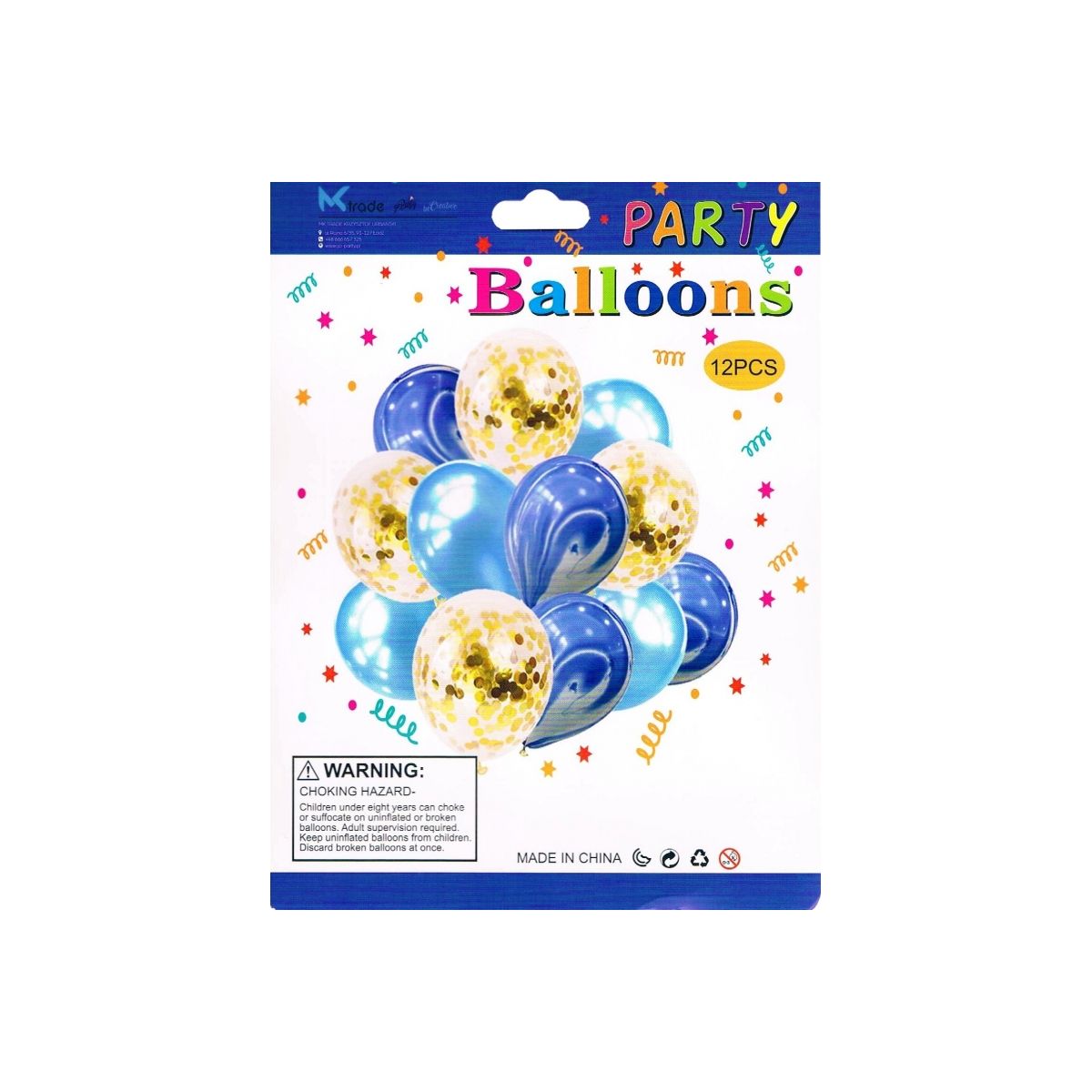 Balon gumowy Antella zestaw balonów mix kolor 12szt. mix 300mm (BCF-396)