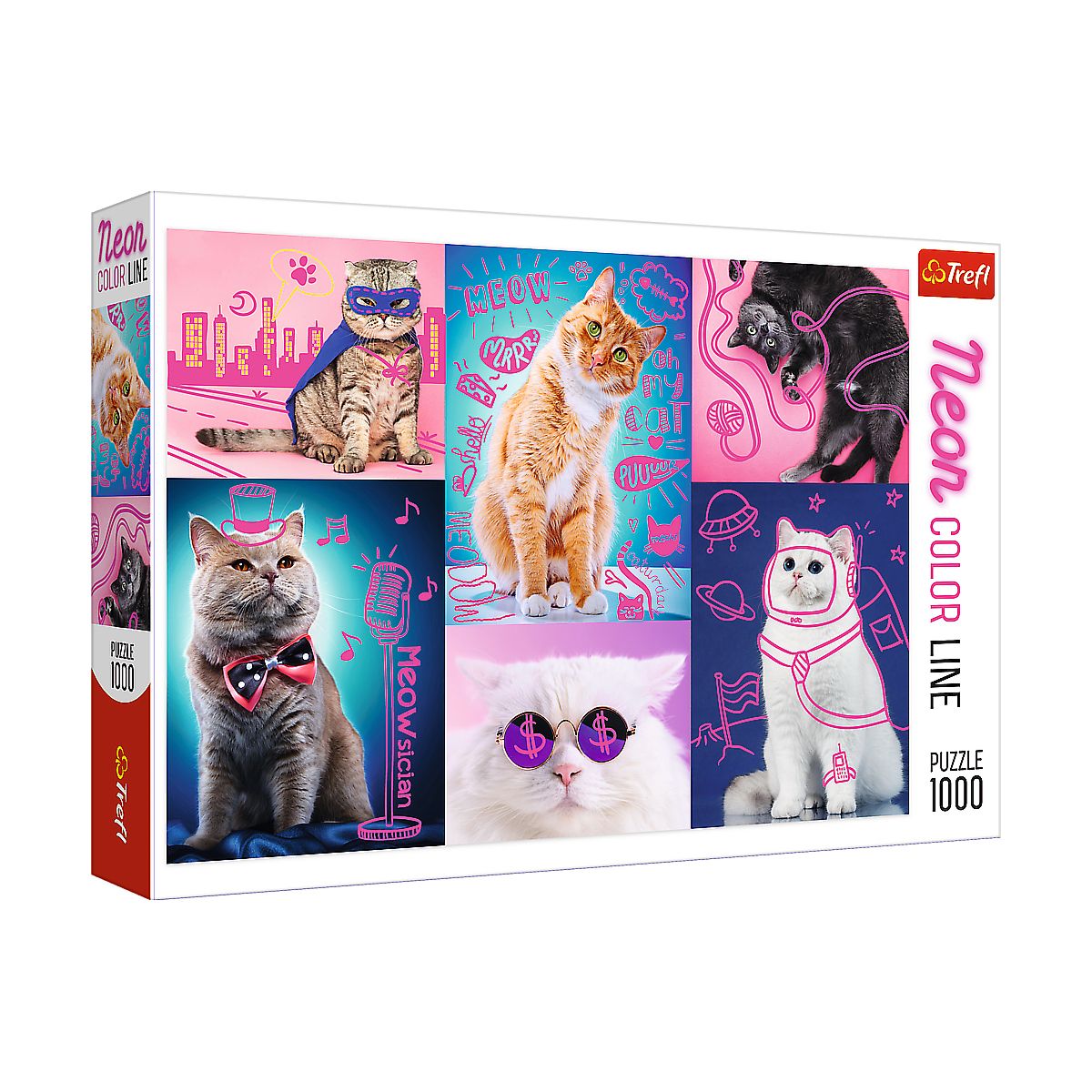 Puzzle Trefl Super cats Neon Color Line 1000 el. (10581)