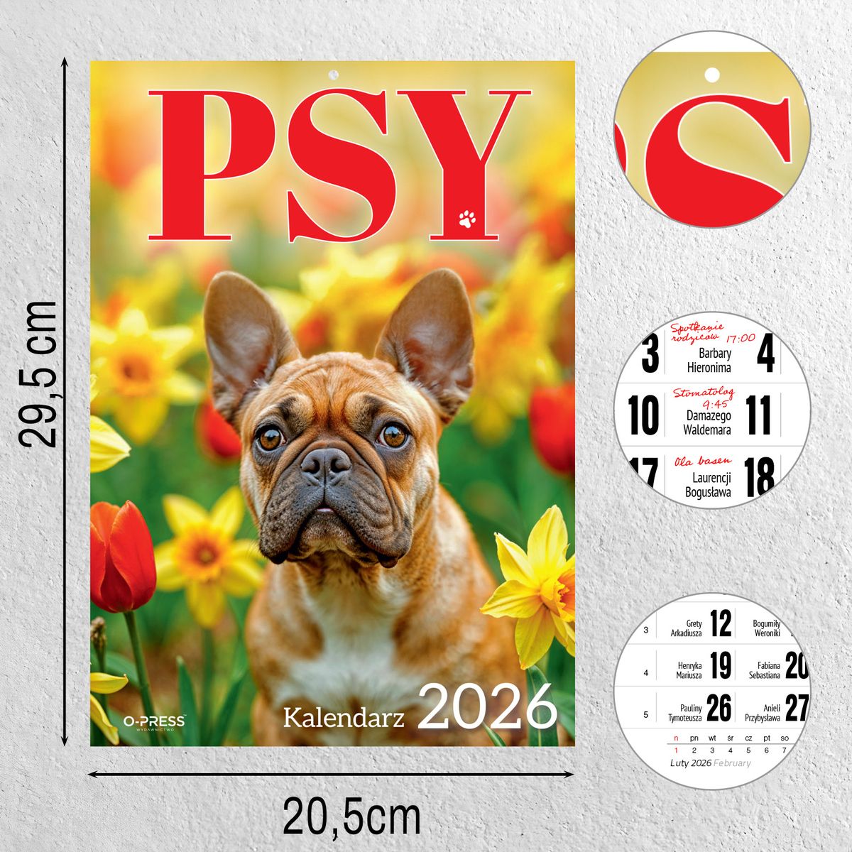 Kalendarz ścienny (401000) k:2915-377 A4 PSY A4 Press (5904830713374)