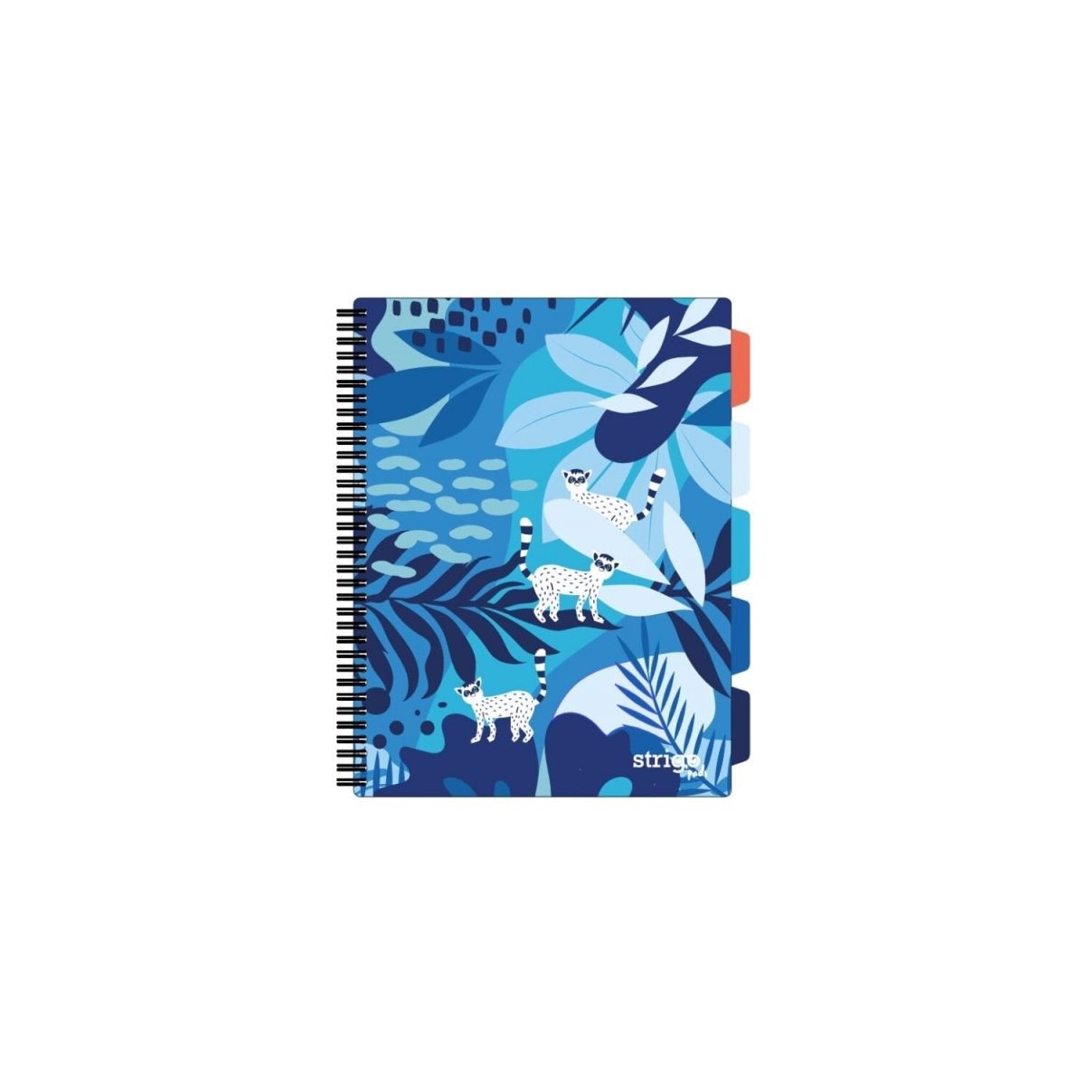 Kołozeszyt (kołobrulion) Strigo JUNGLA niebieski A4 100k. 80g krata (PADS035)