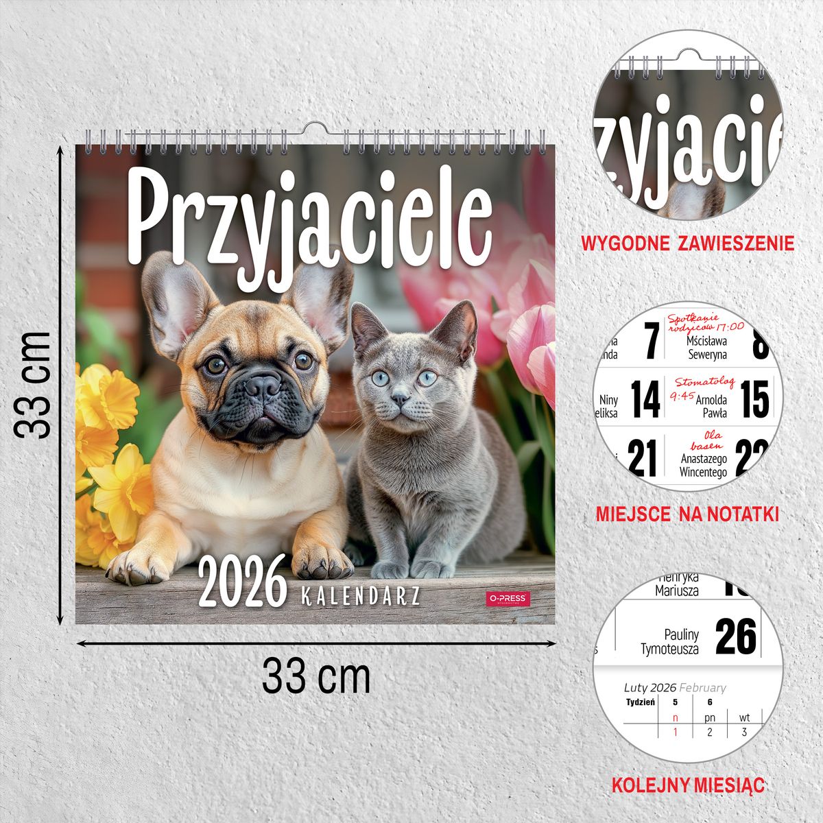 Kalendarz ścienny (401000) k:2915-377 Przyjaciele 33x33 330mm x 330mm Press
